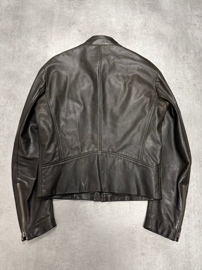 AW2011 Maison Margiela Dark Brown 5-Zip Biker Leather Jacket (S)