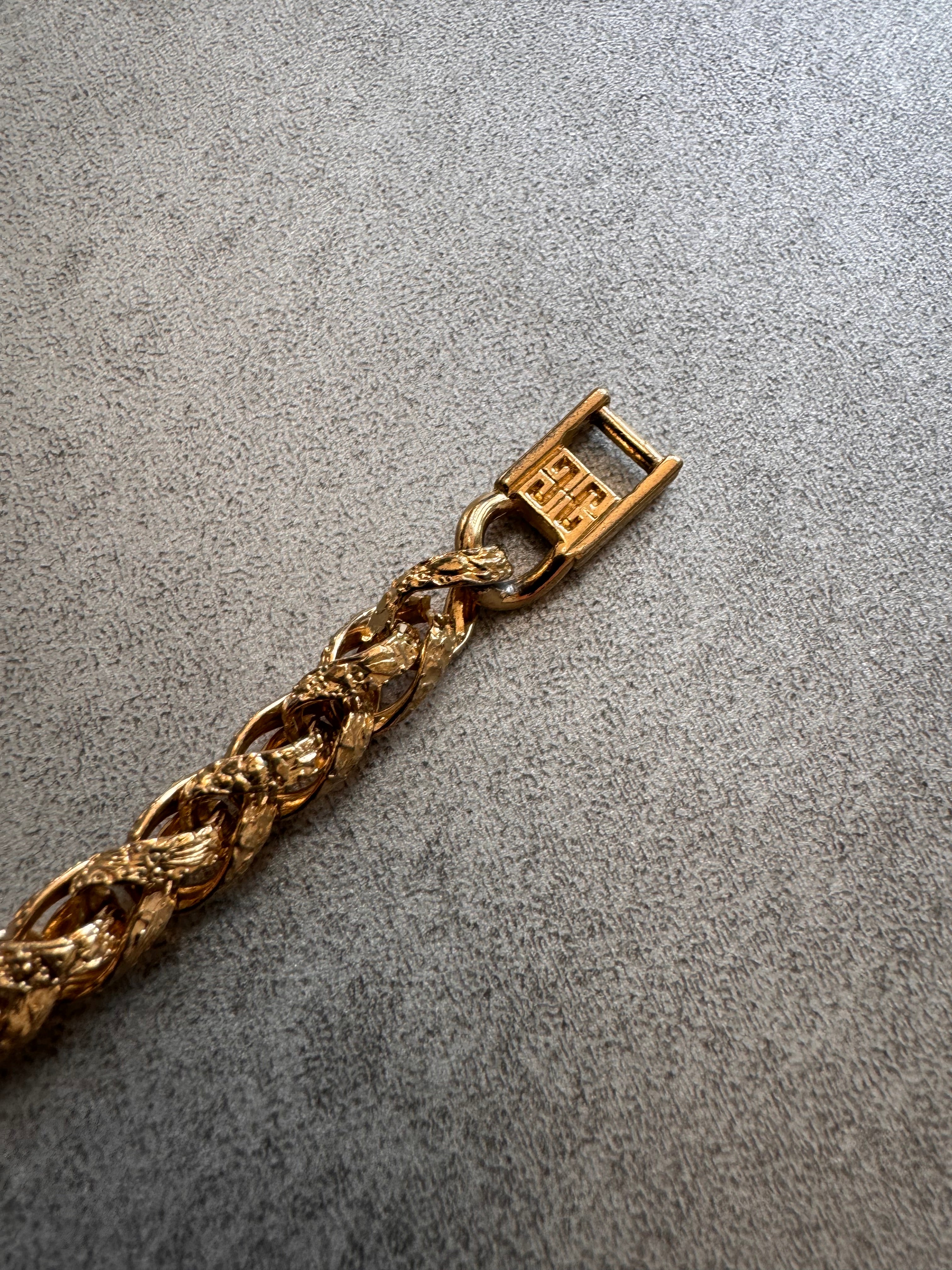 1980s Givenchy Twisted Golden Chain Link Bracelet