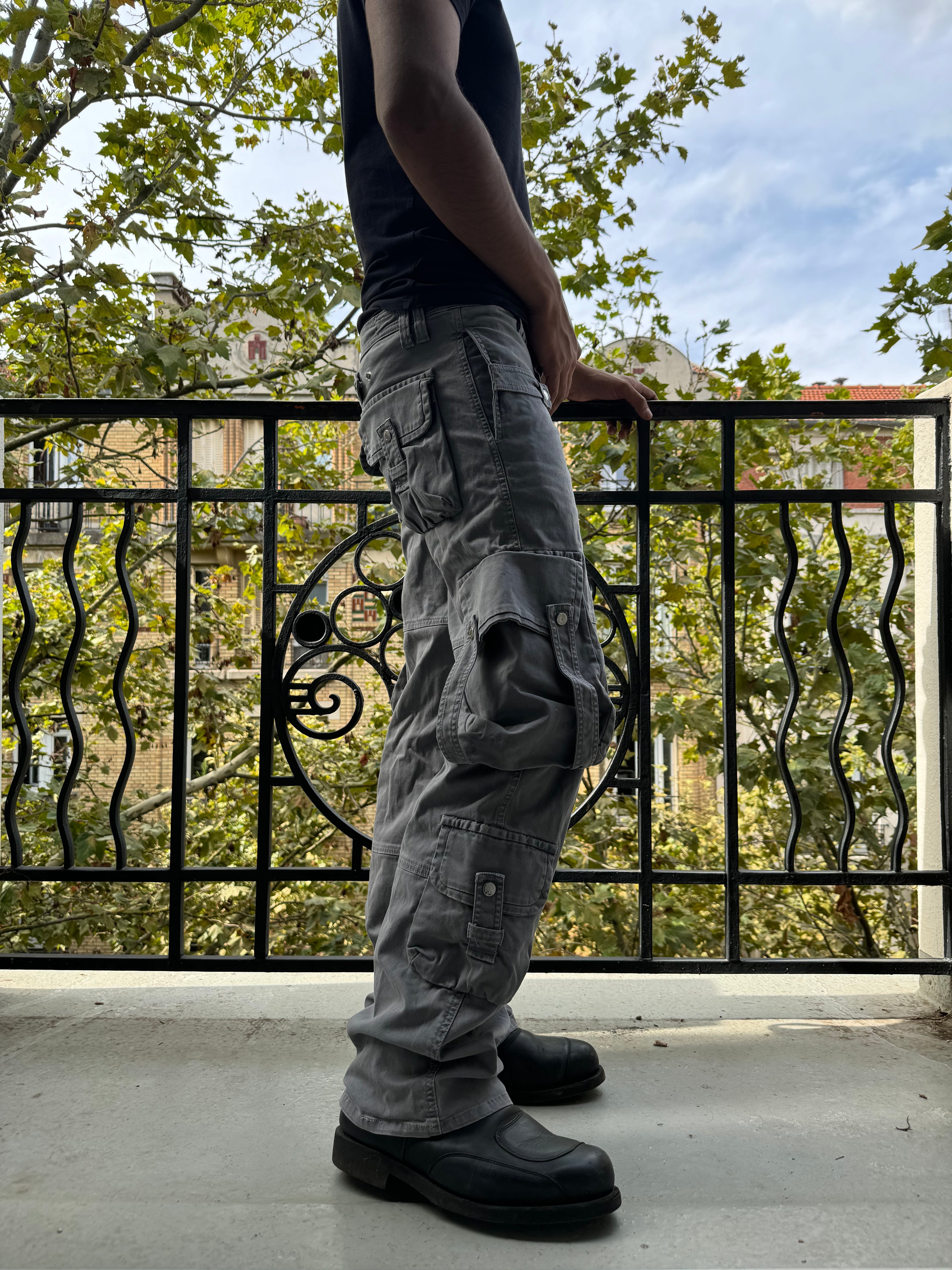 SS2004 Dolce & Gabbana Multi Pockets Cargo Grey Pants