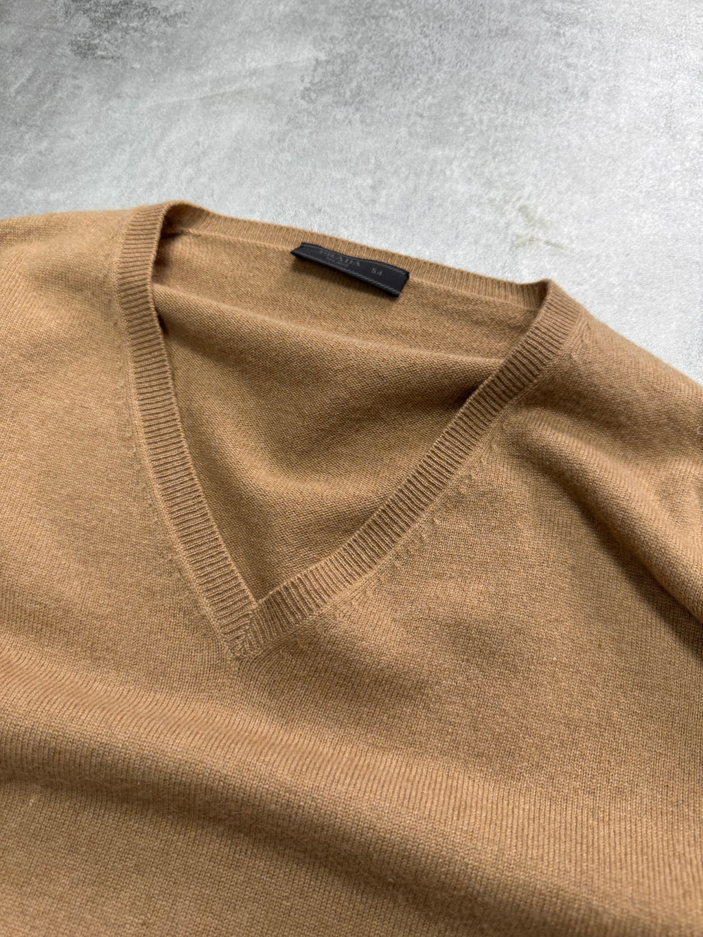 AW2010 Prada V Neck Camel Sweater