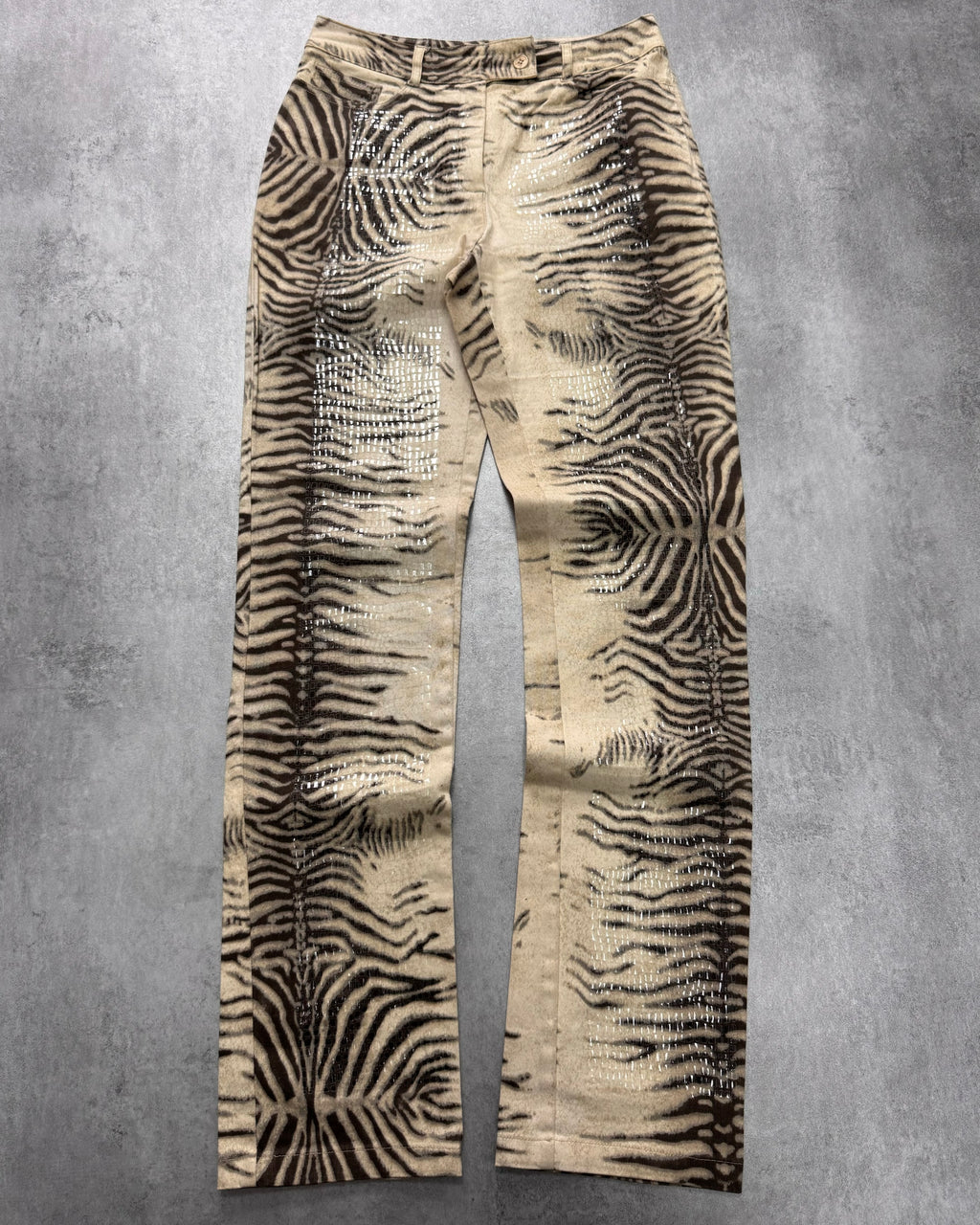 2000s Cavalli Sample Zebra Slim Pants