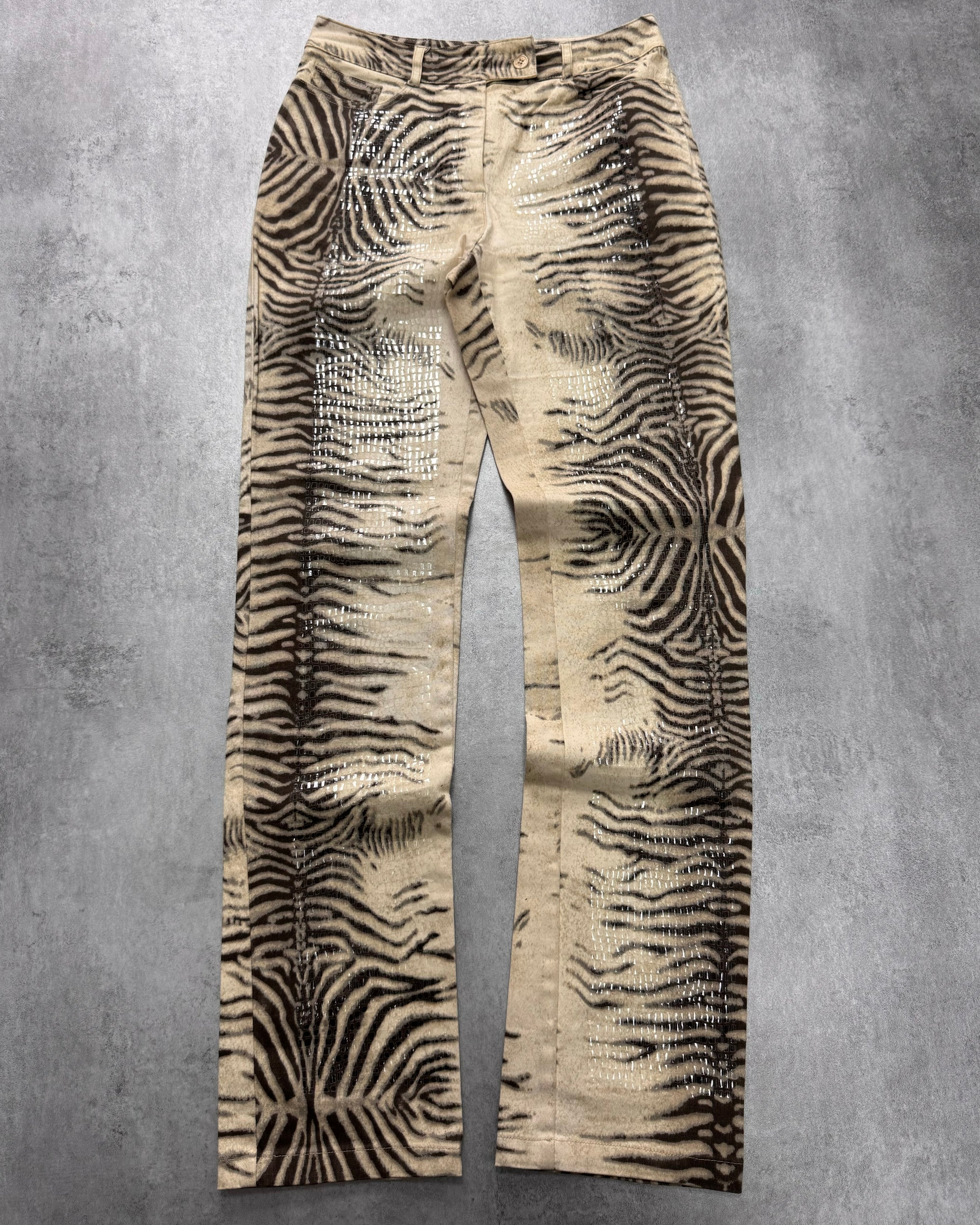 2000s Cavalli Sample Zebra Slim Pants