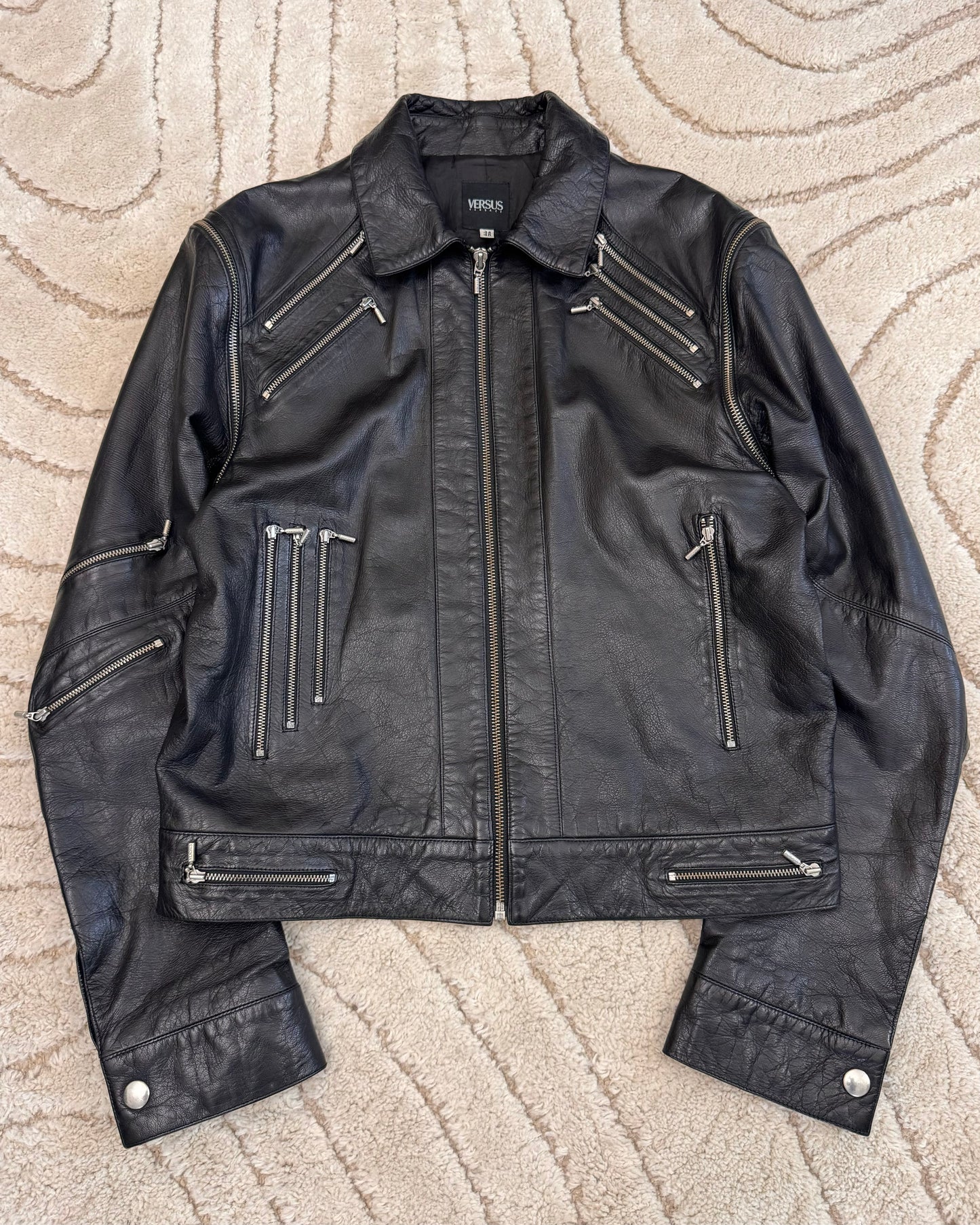 Versace MJ Multi-Zip Leather Jacket (M)