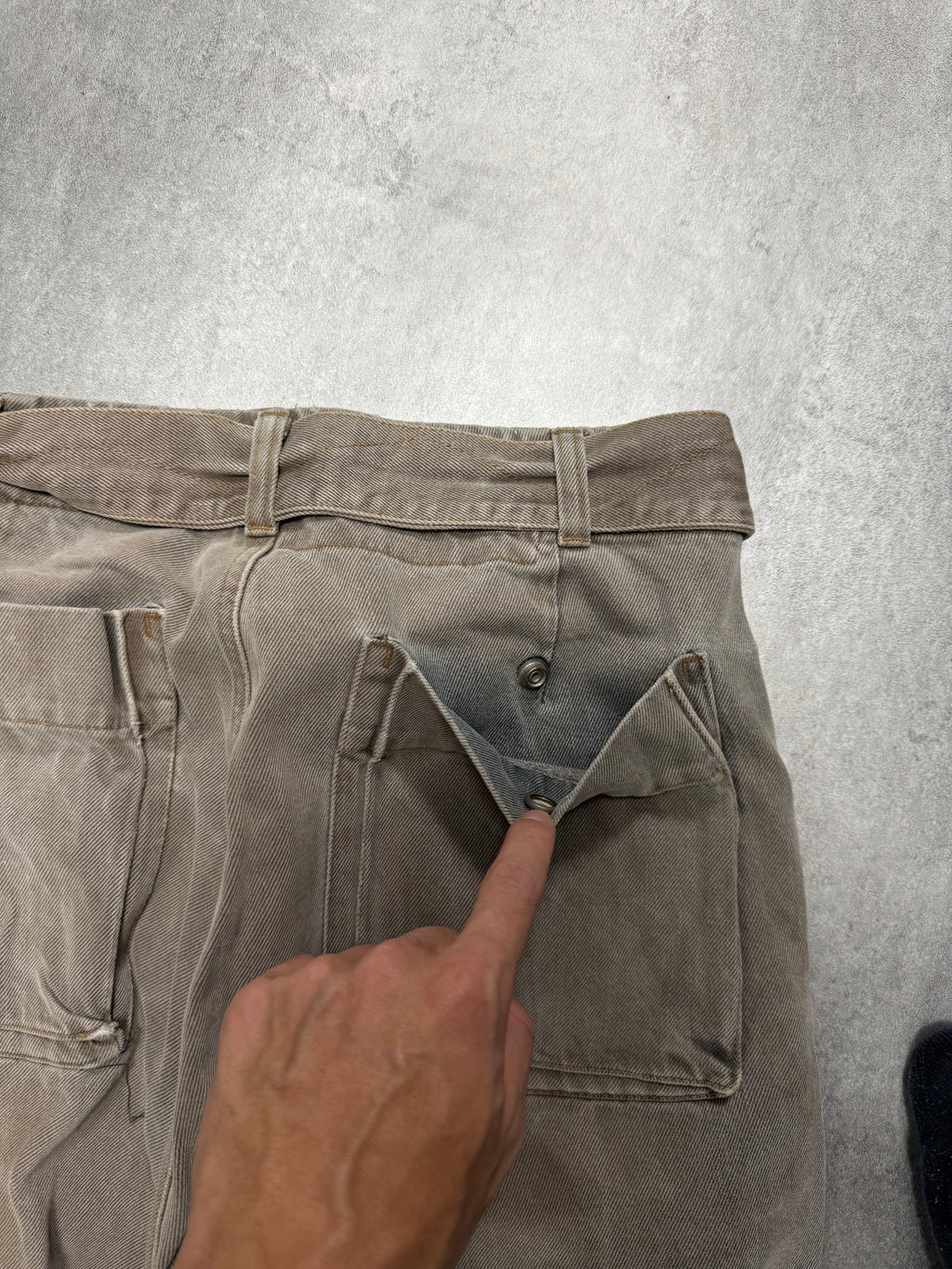 2000s Armani Grey Denim Cargo Jeans