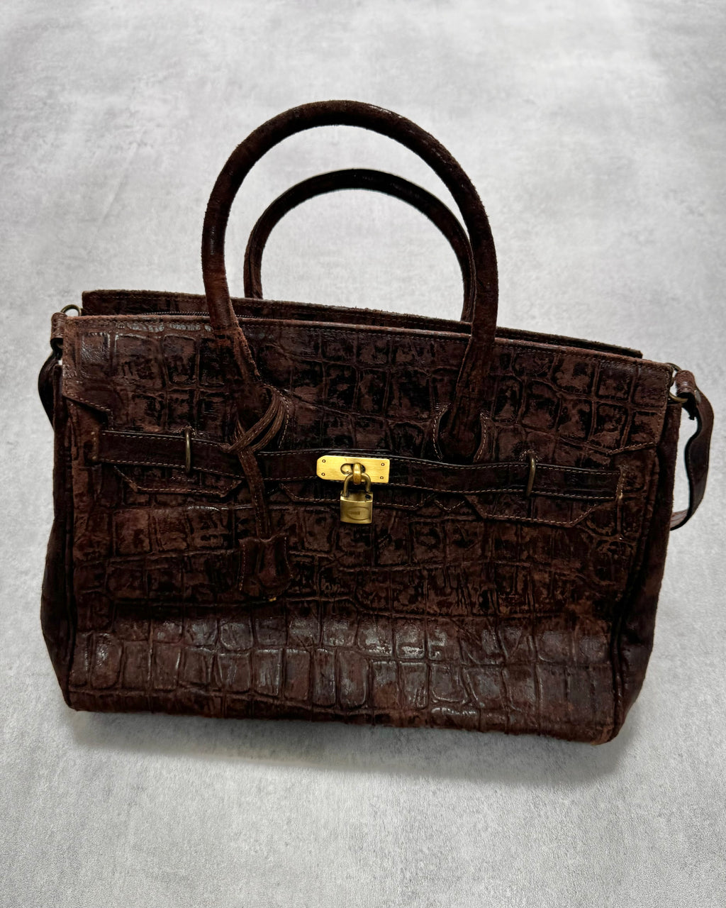 2000s Just Cavalli Embossed Crocodile Effect Hanbag