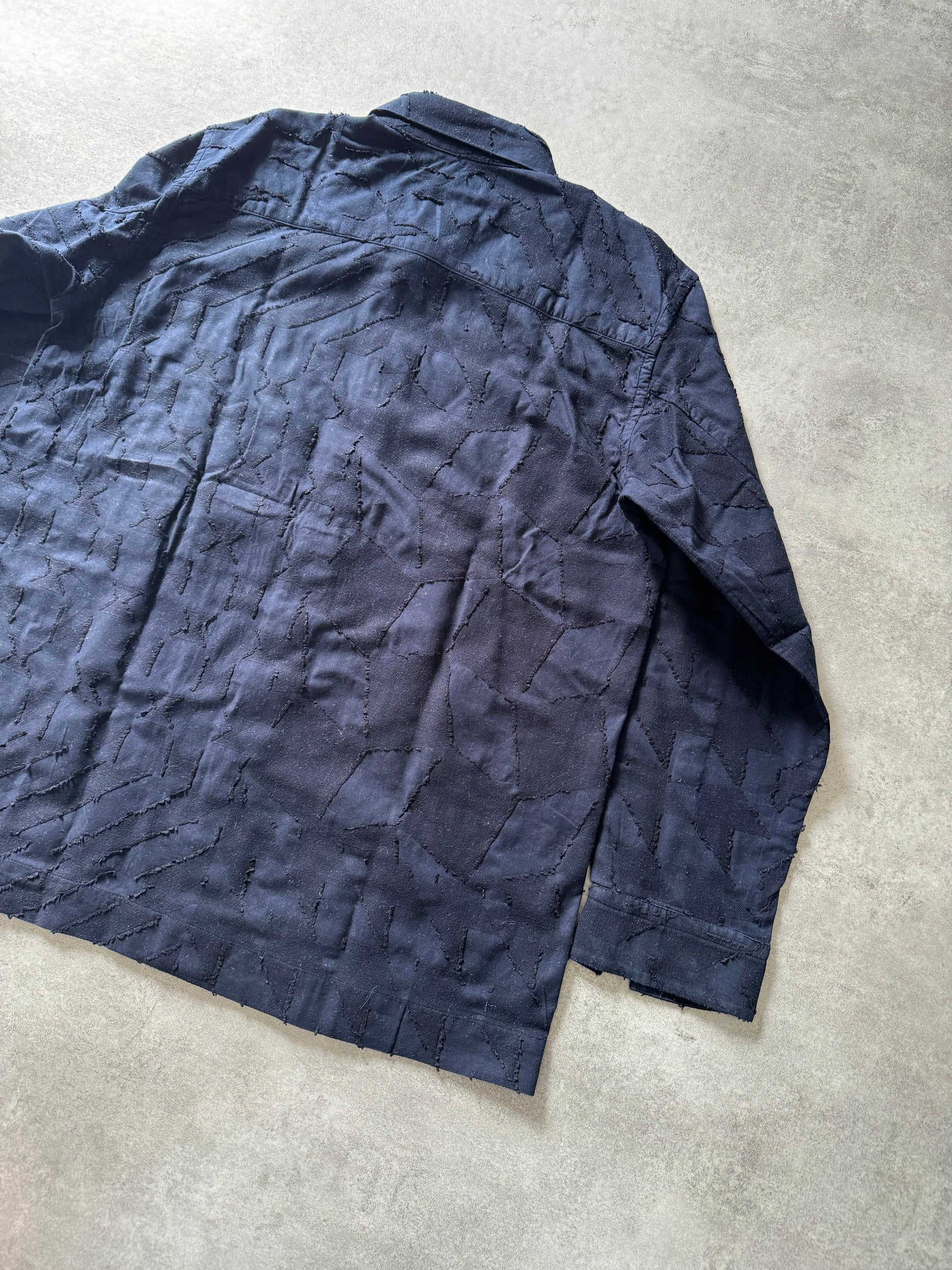 Issey Miyake Blue Deconstructed Geo Shirt (M) - 5