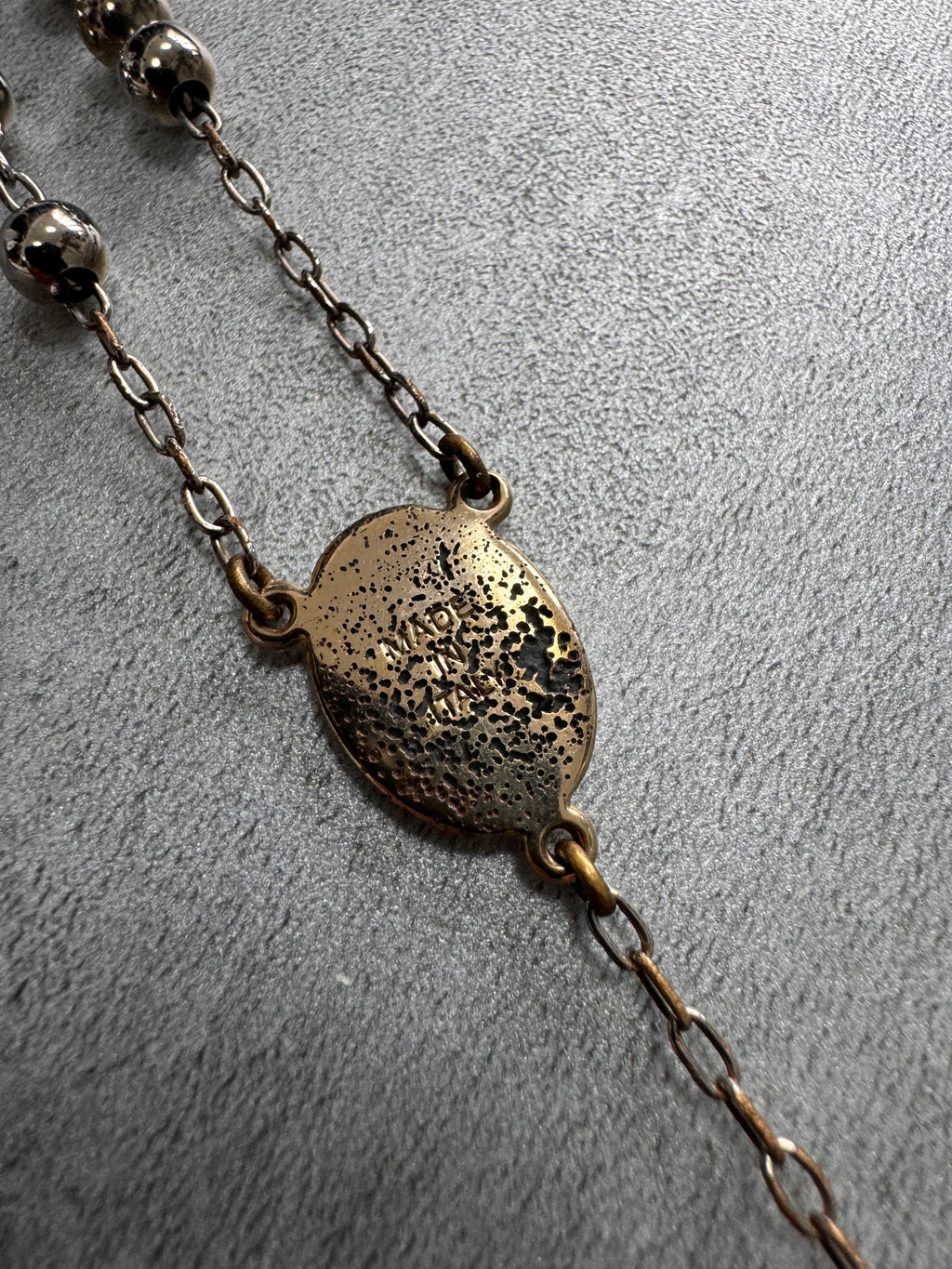 Dolce & Gabbana Rosary Sliver Golden Cross Necklace (OS)