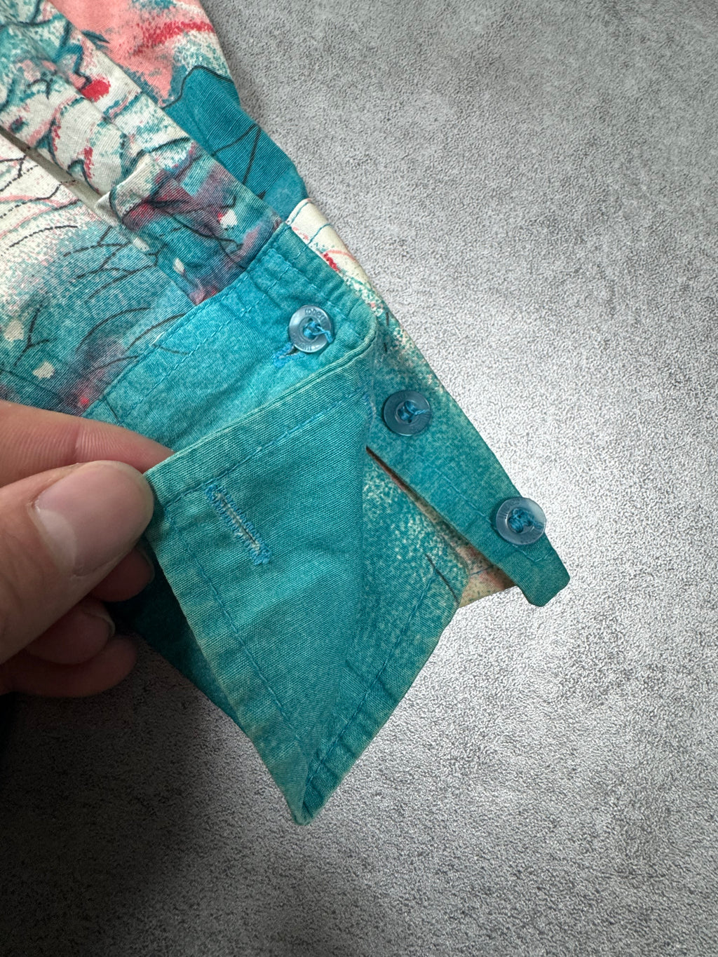 2000s Roberto Cavalli Volcano Aqua Blue Shirt