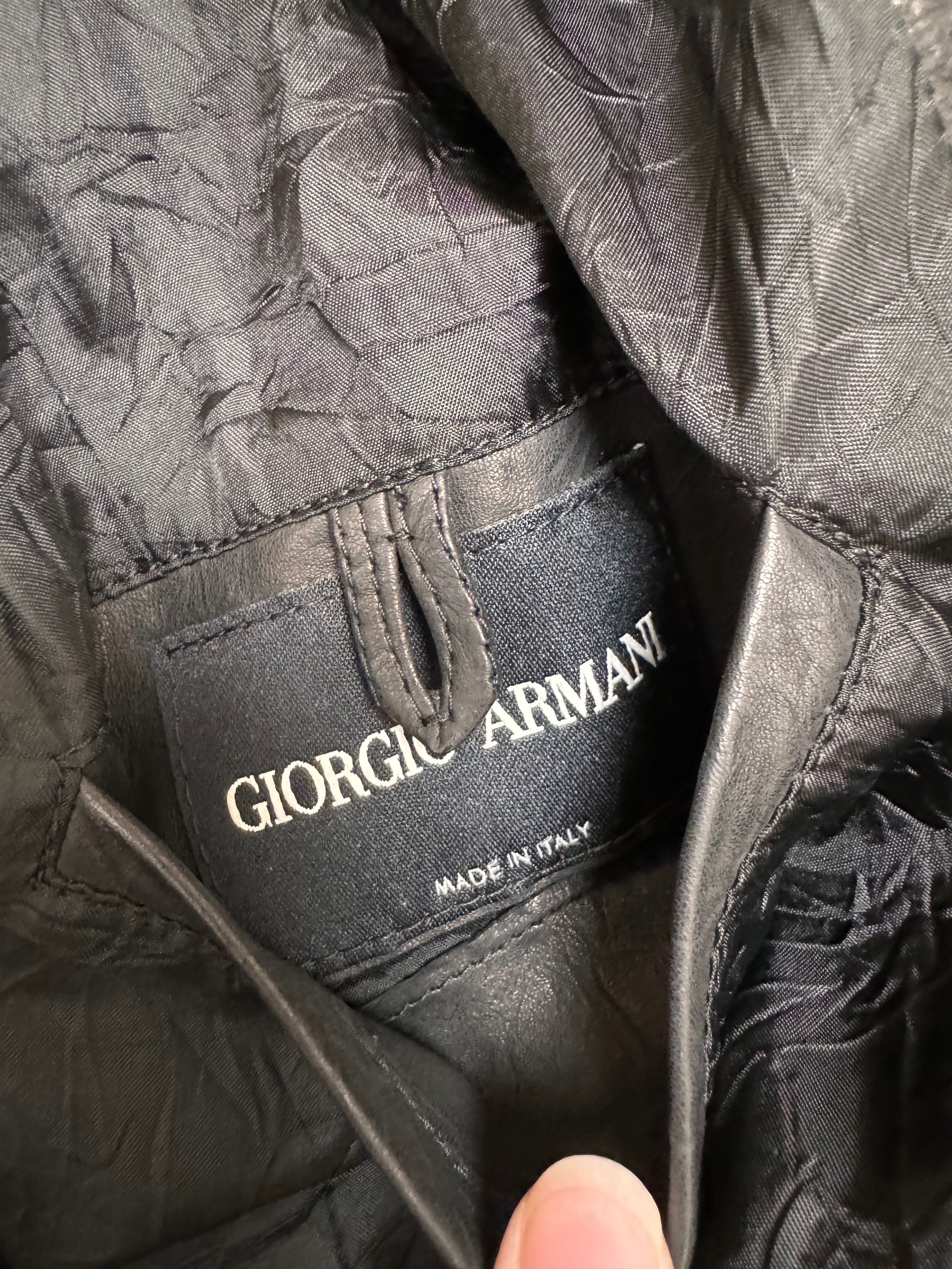 AW2011 Giorgio Armani Black Leather Jacket