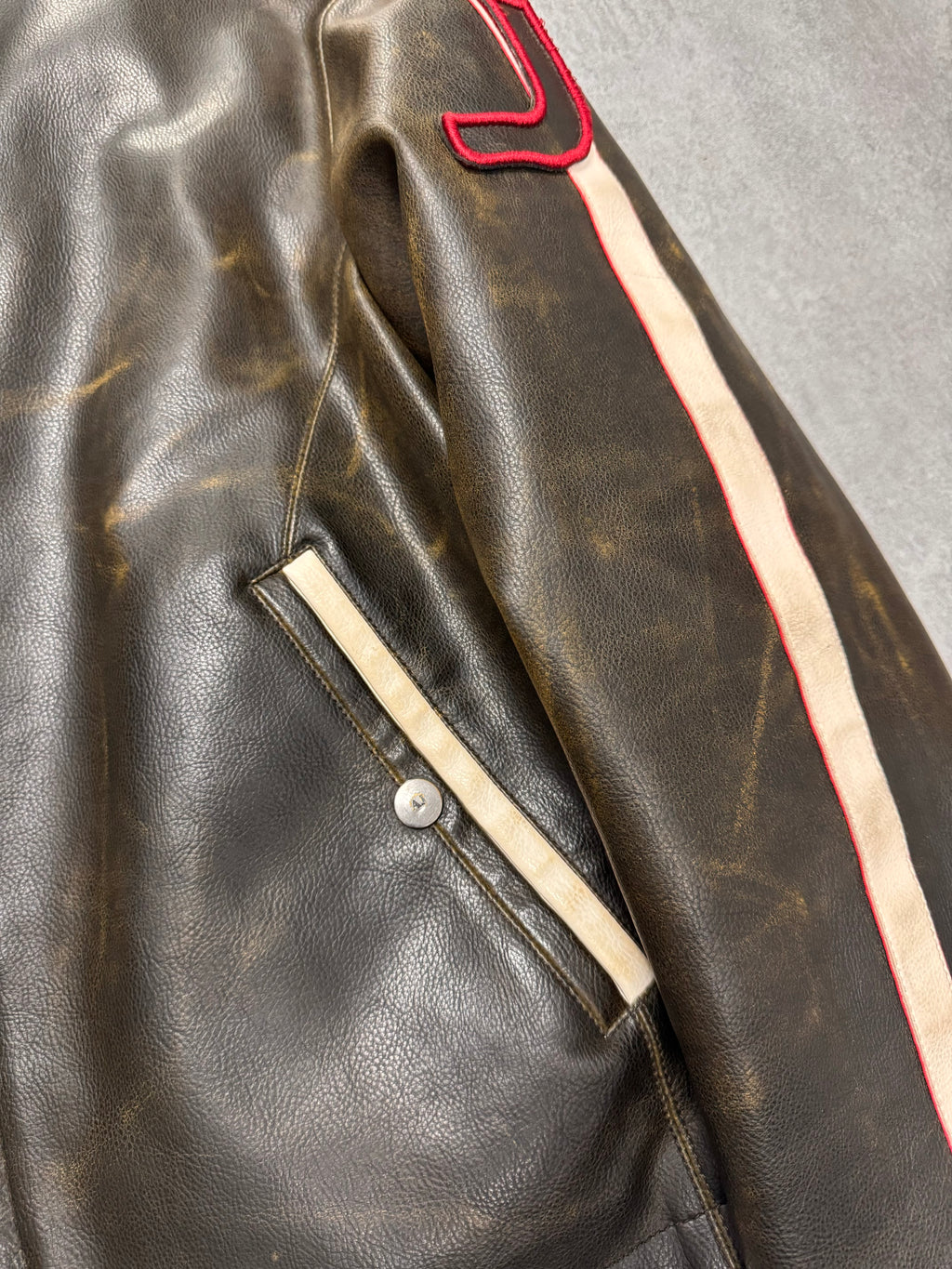 2000s Armani Biker Relief Leather Jacket