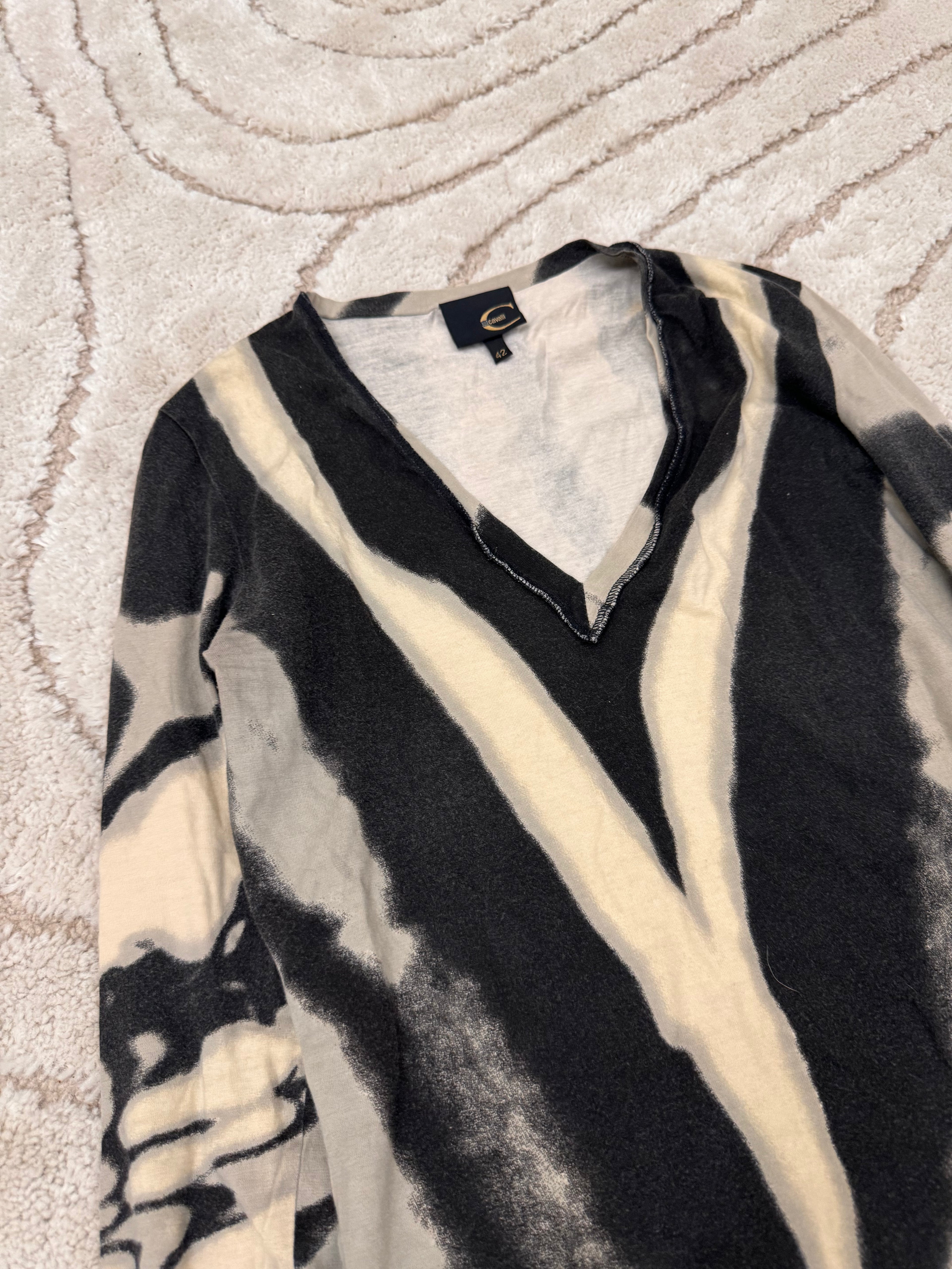 SS2002 Roberto Cavalli Zebra Hallucination Top (XS)