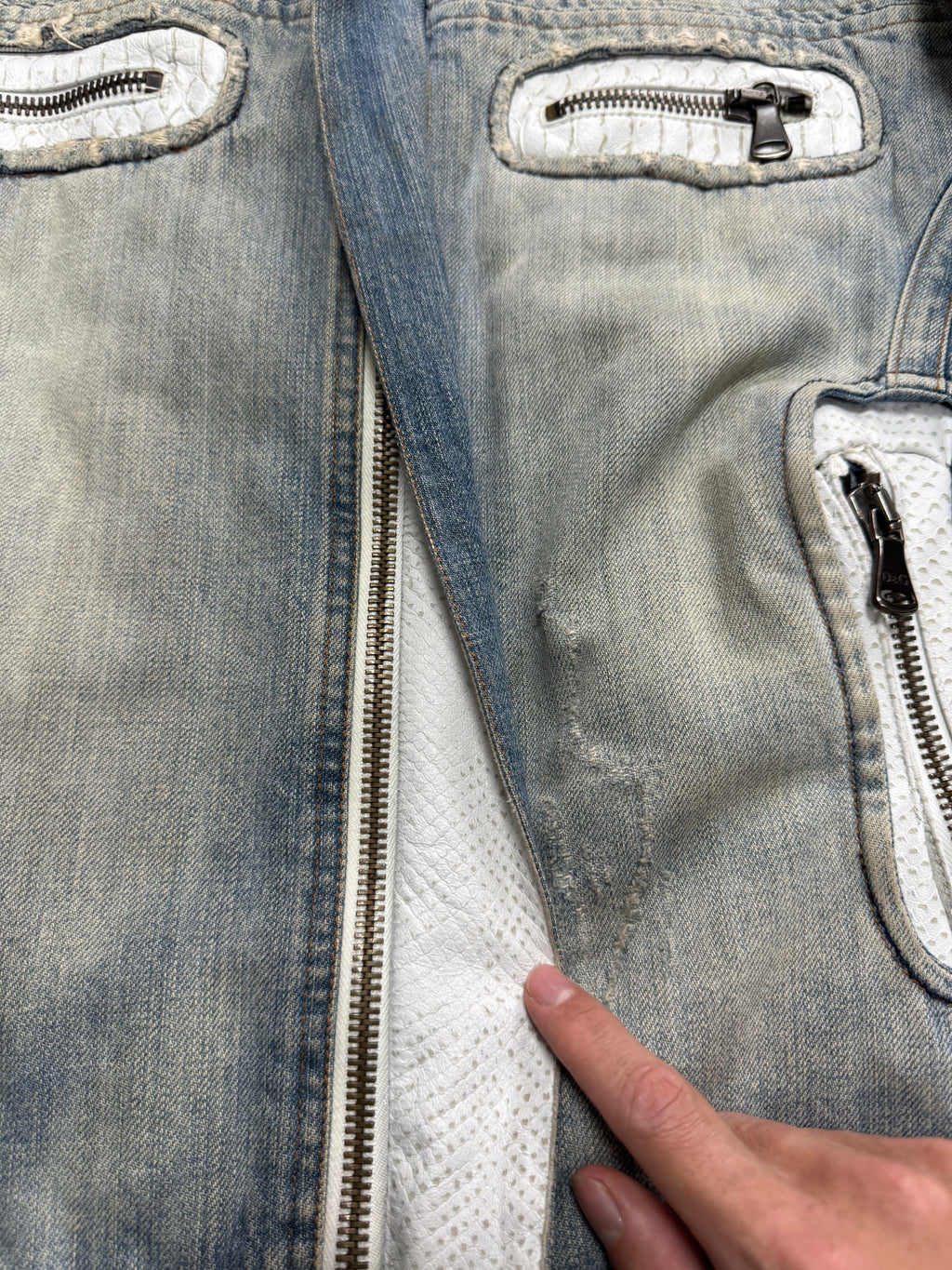 SS2005 Dolce & Gabbana Apocalyptic Biker Denim Jacket