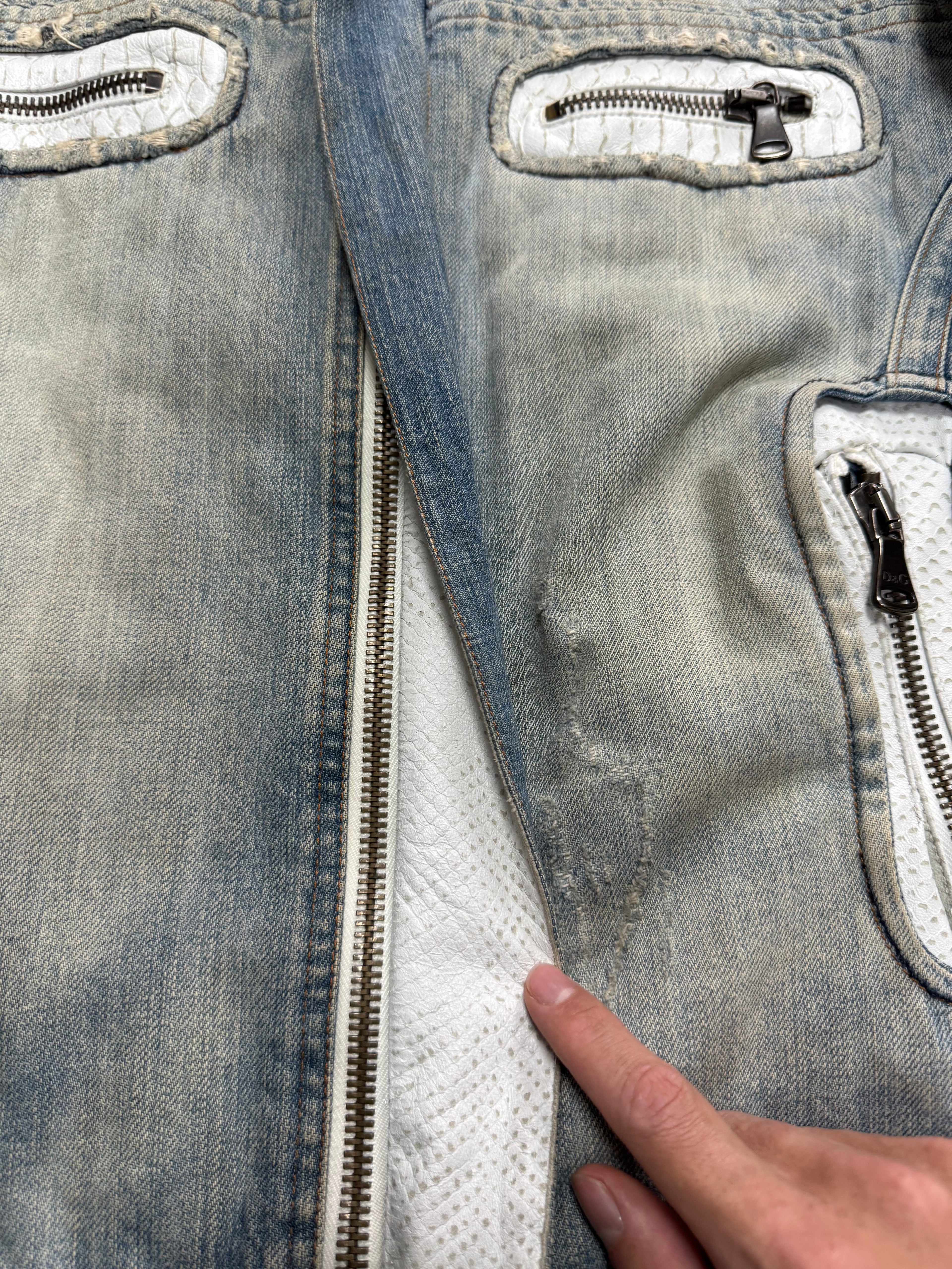 SS2005 Dolce & Gabbana Apocalyptic Biker Denim Jacket