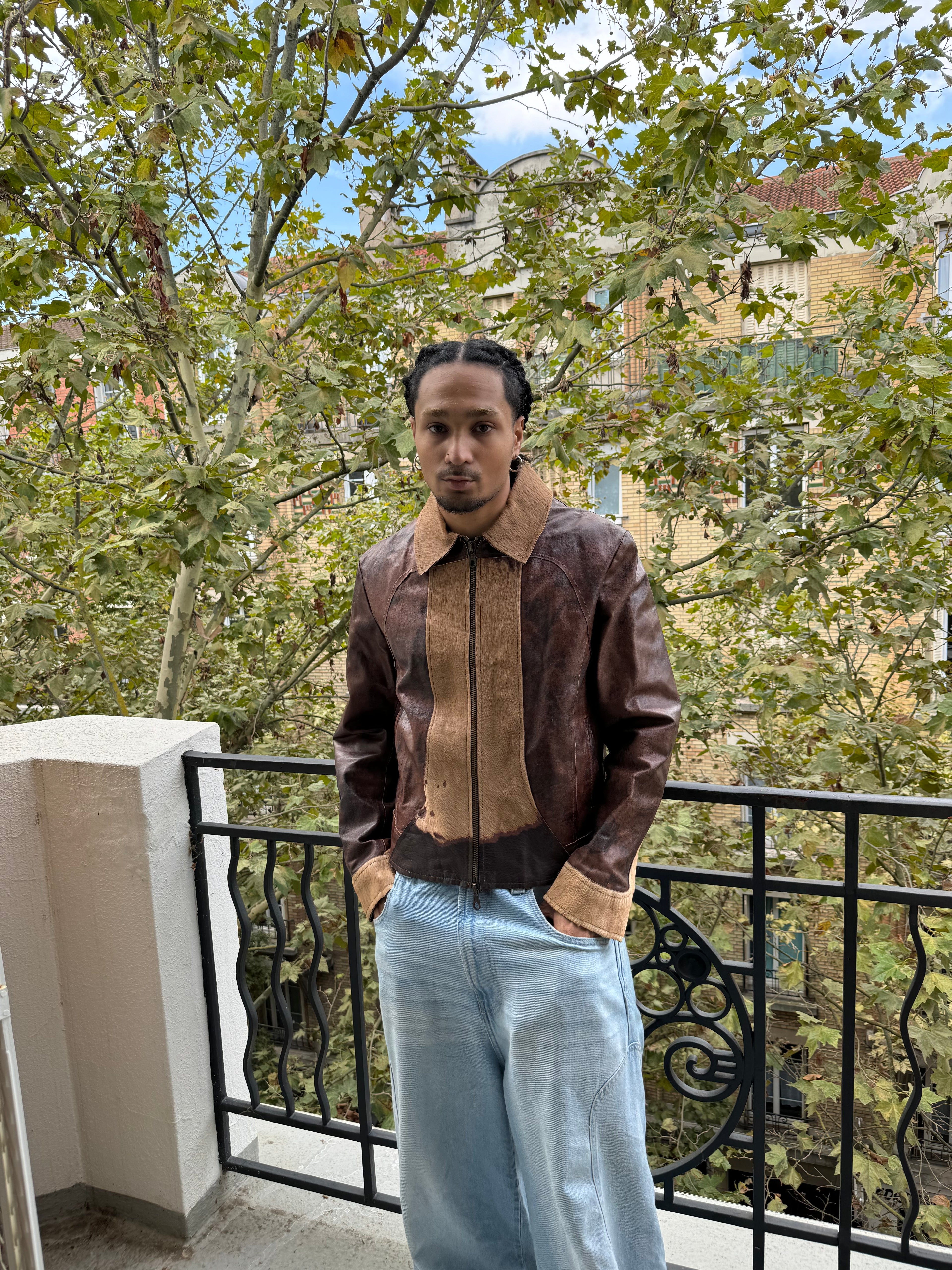 2000s Imperial Premium Brown Fur Leather Cow Jacket