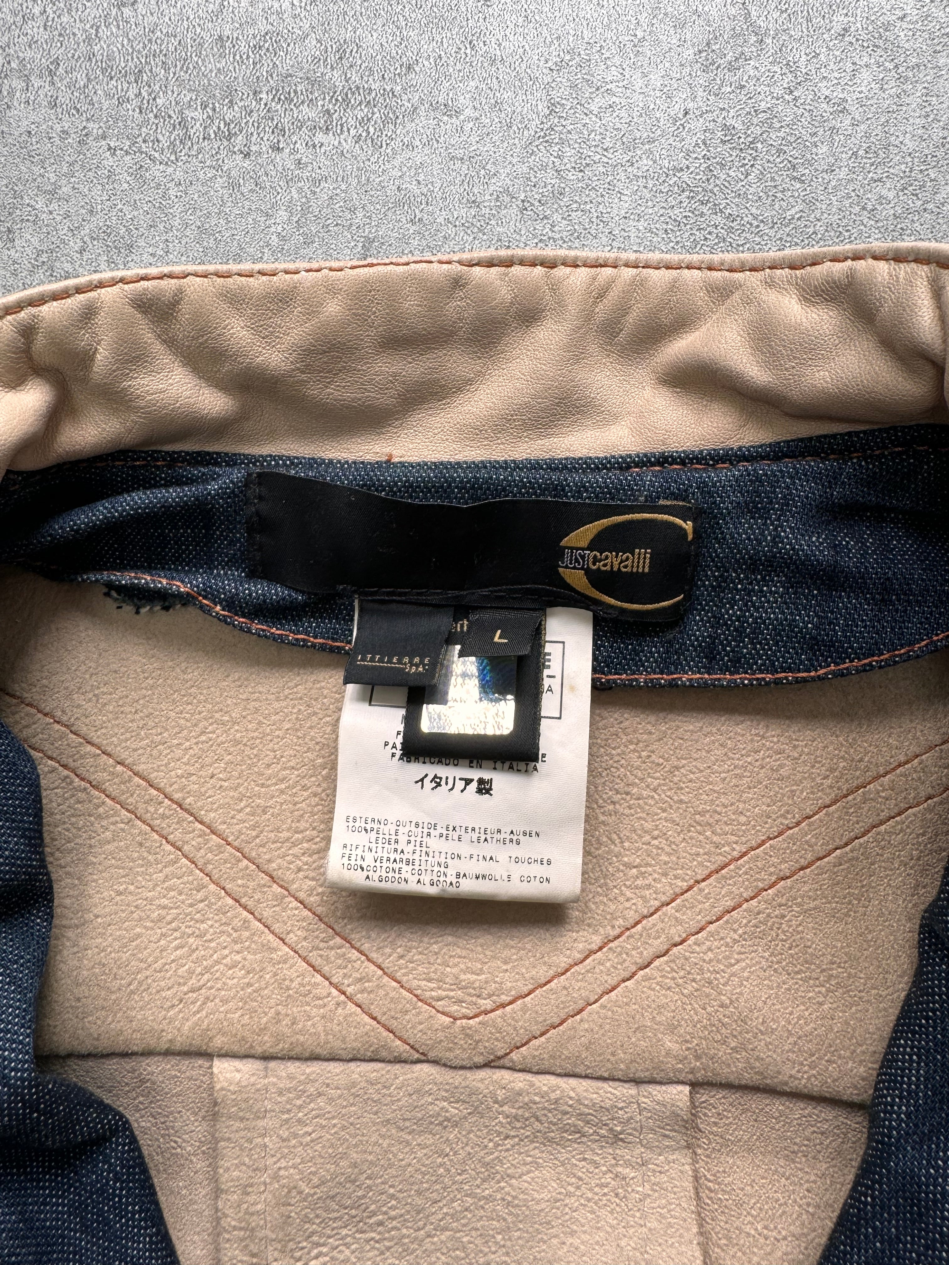 2000s Cavalli Beige Ulitity Leather Jacket (S)