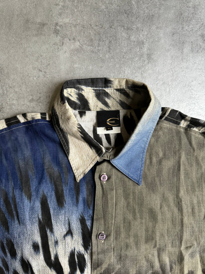 SS2005 Cavalli Leopard Ocean Gradient Shirt (M) - 8