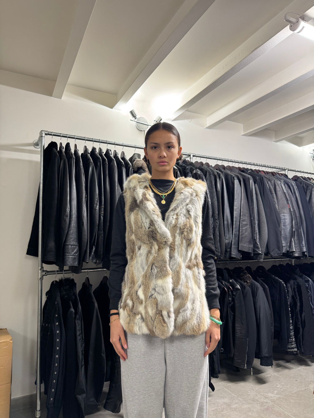 2000s Dolce & Gabbana Premium Rabbit Fur Hooded Vest