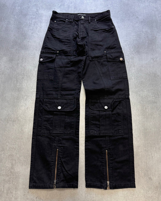 2000s Versace Utility Black Cargo Pants (S)