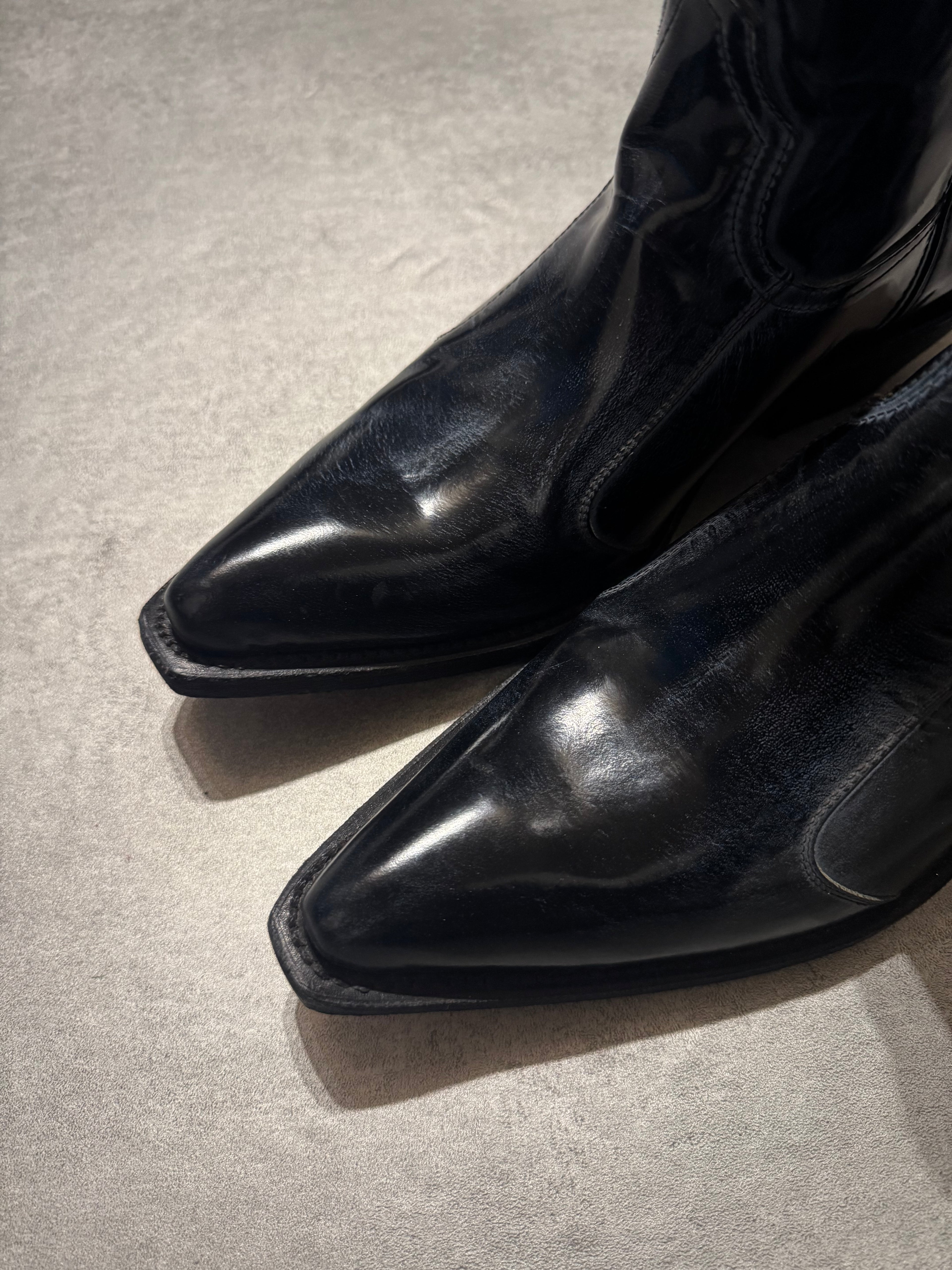AW2012 Emporio Armani Aged Navy Boots