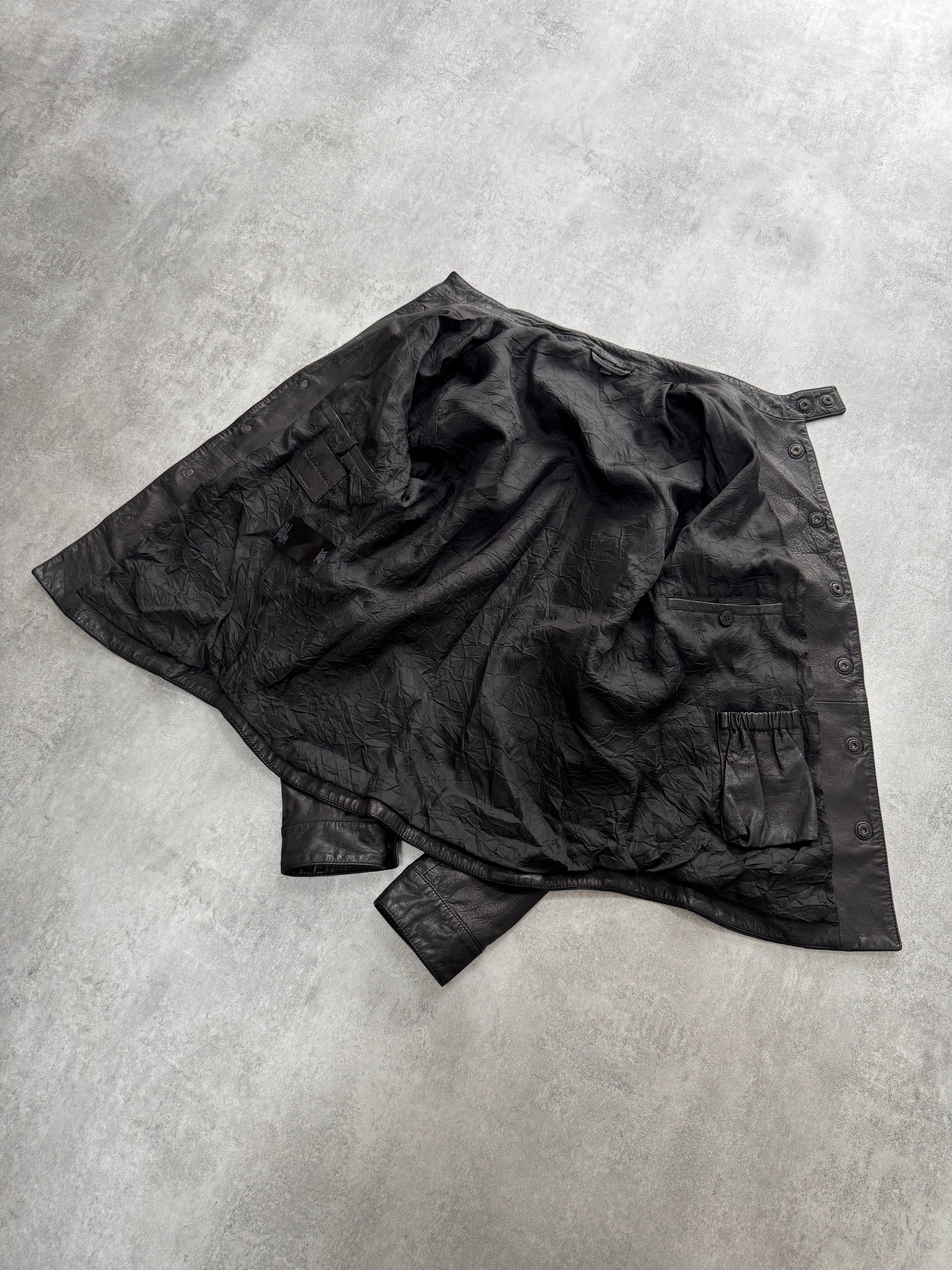 AW2011 Giorgio Armani Black Leather Jacket