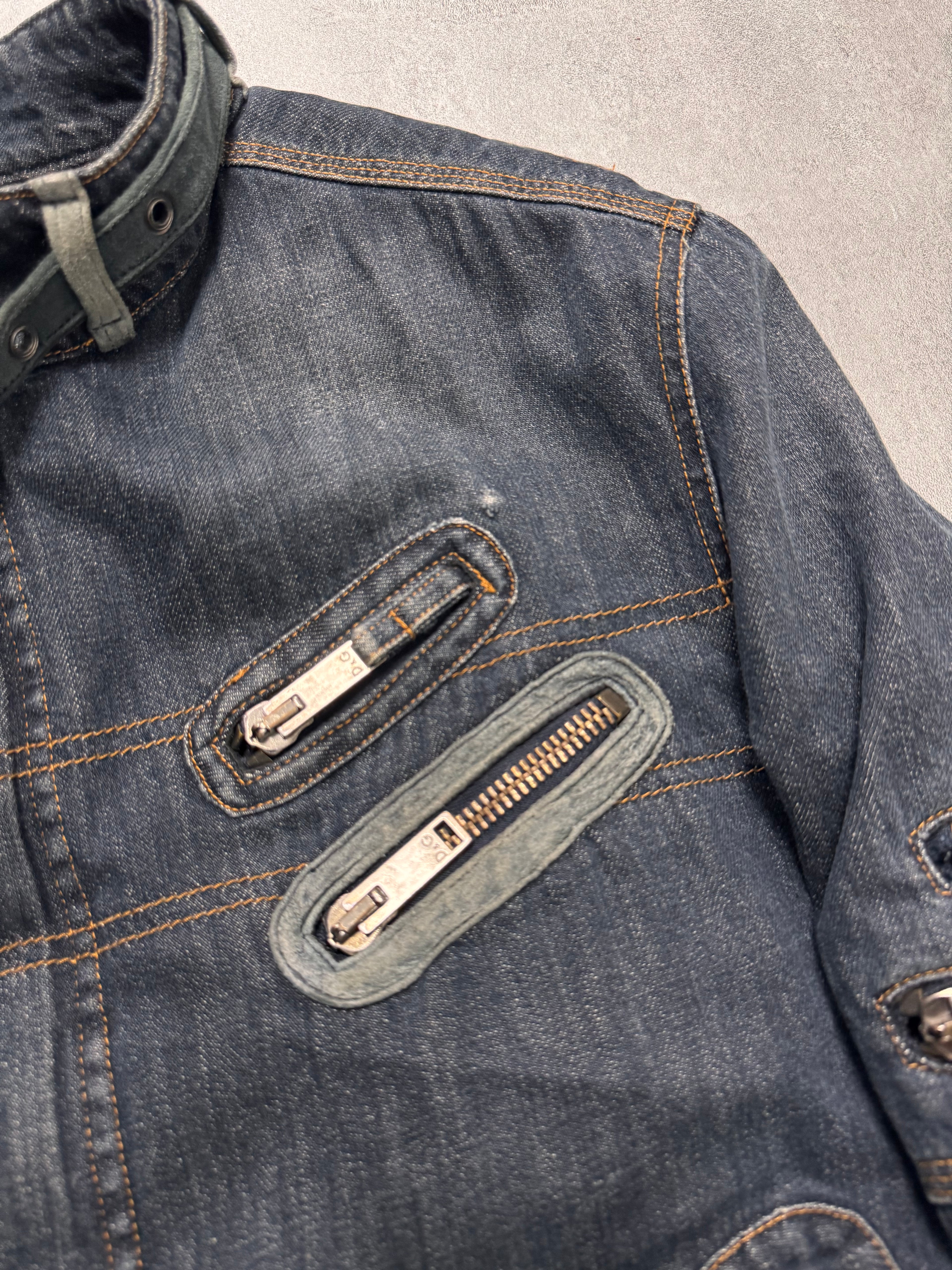 AW2004 Dolce & Gabbana Astro Biker Cafe Denim Jacket