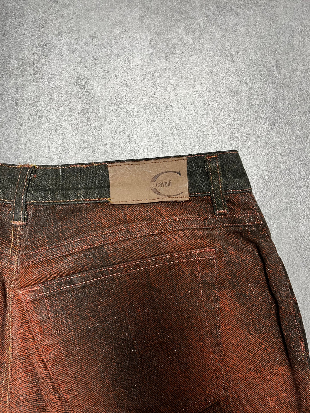 AW2001 Cavalli Overprinted Copper Black Pants