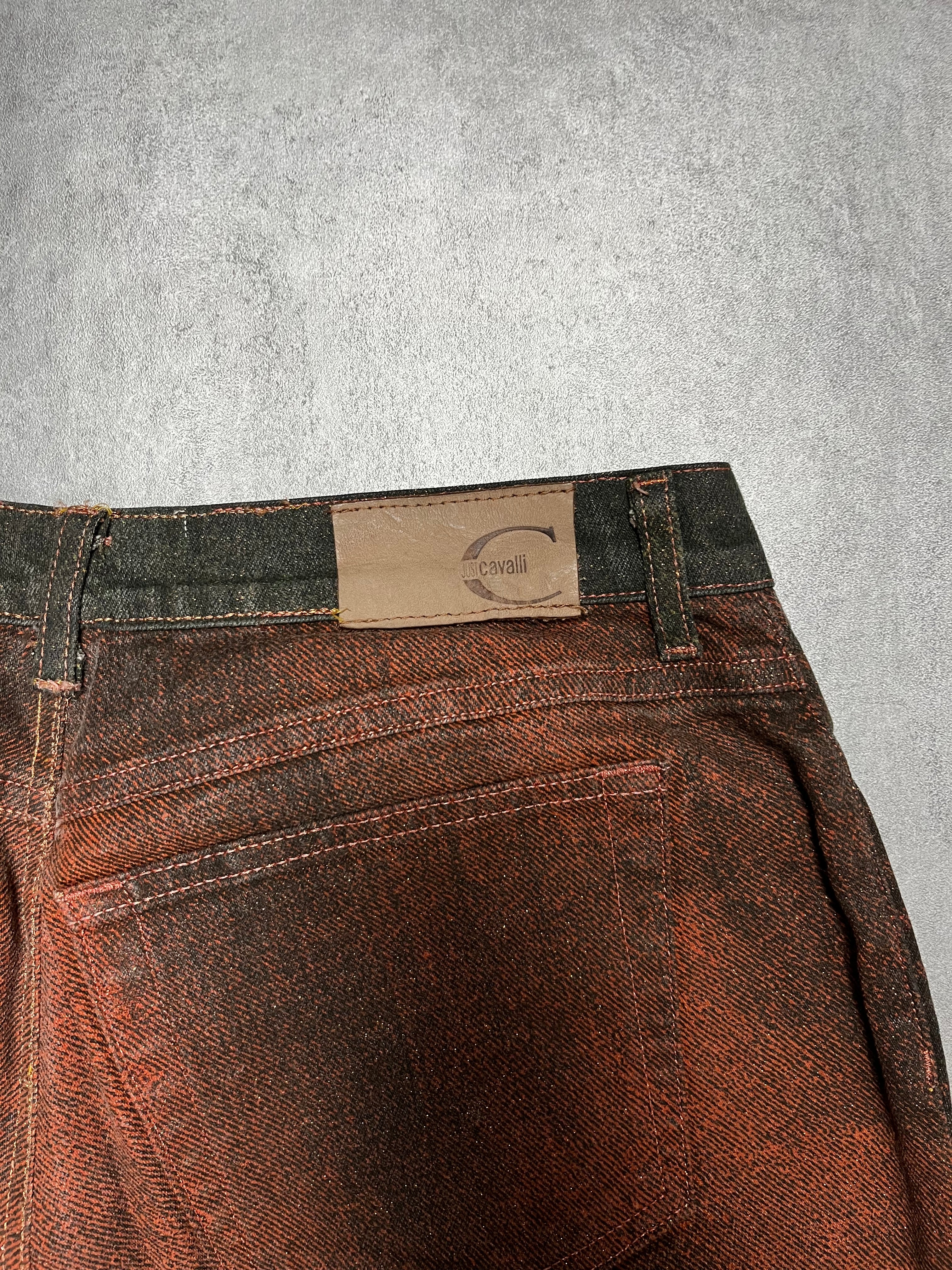 AW2001 Cavalli Overprinted Copper Black Pants