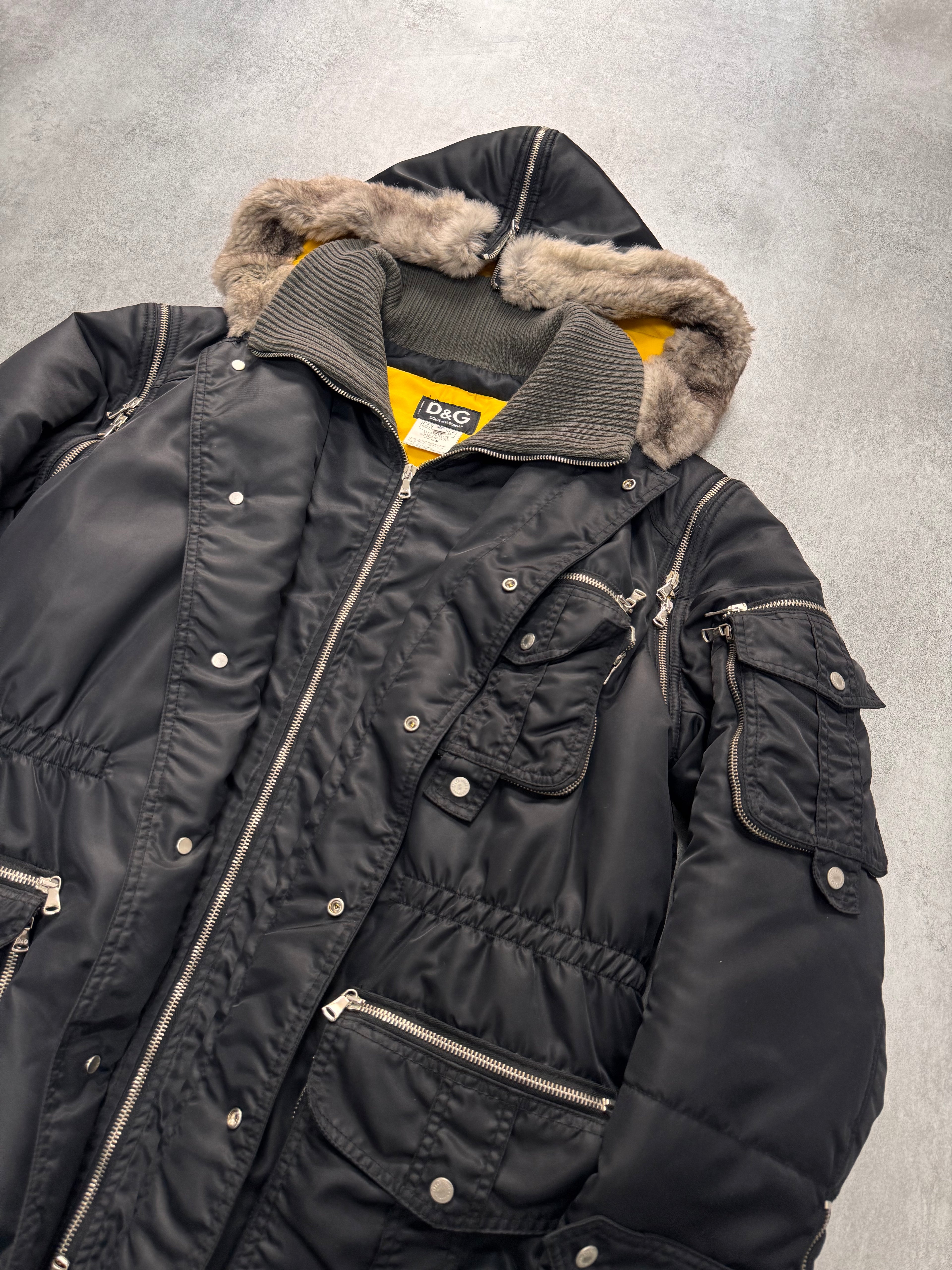 AW2003 Dolce & Gabbana Tornado Zipper Military Coat