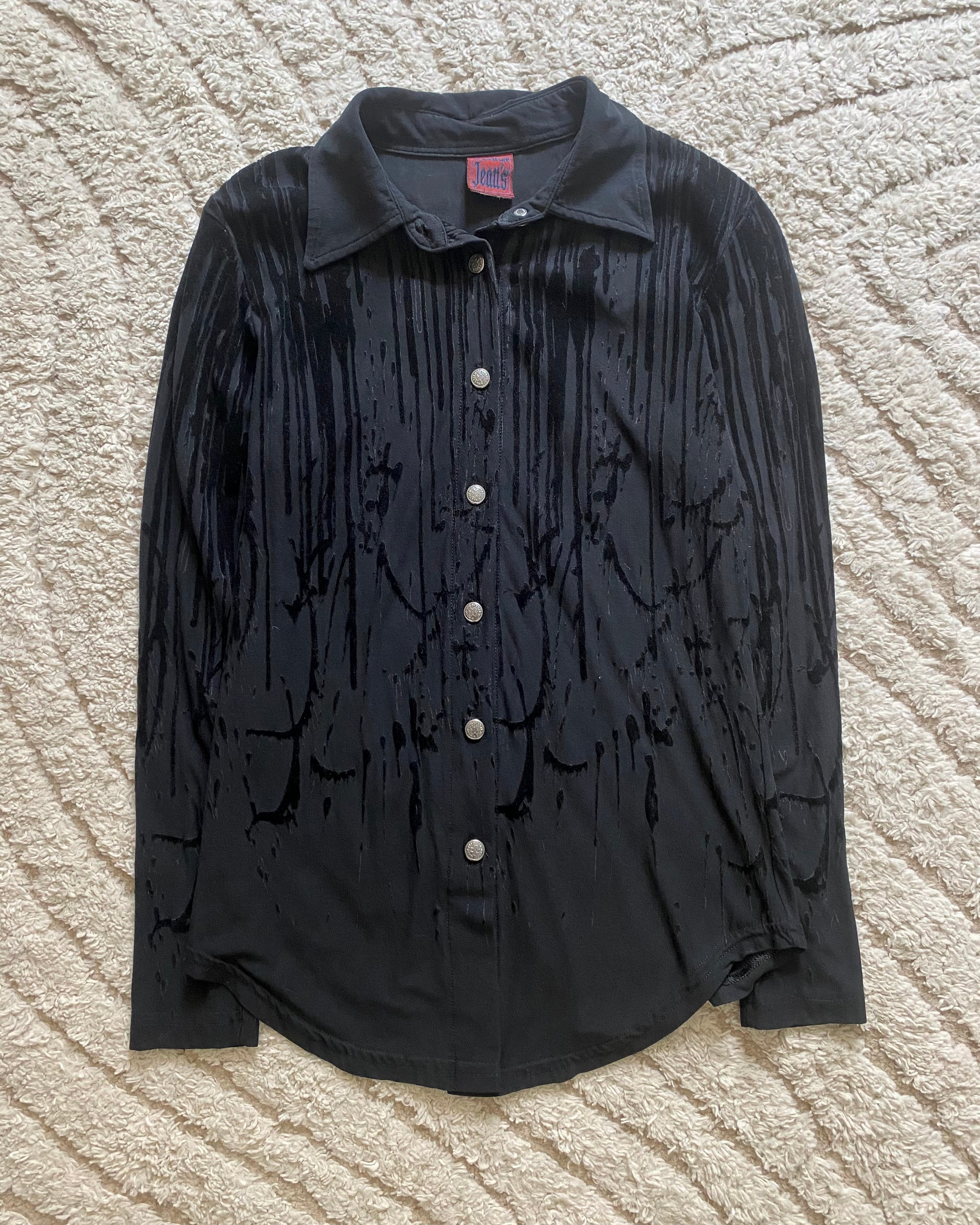AW98 Jean Paul Gaultier Velvet Blood Drip Shirt (XS)
