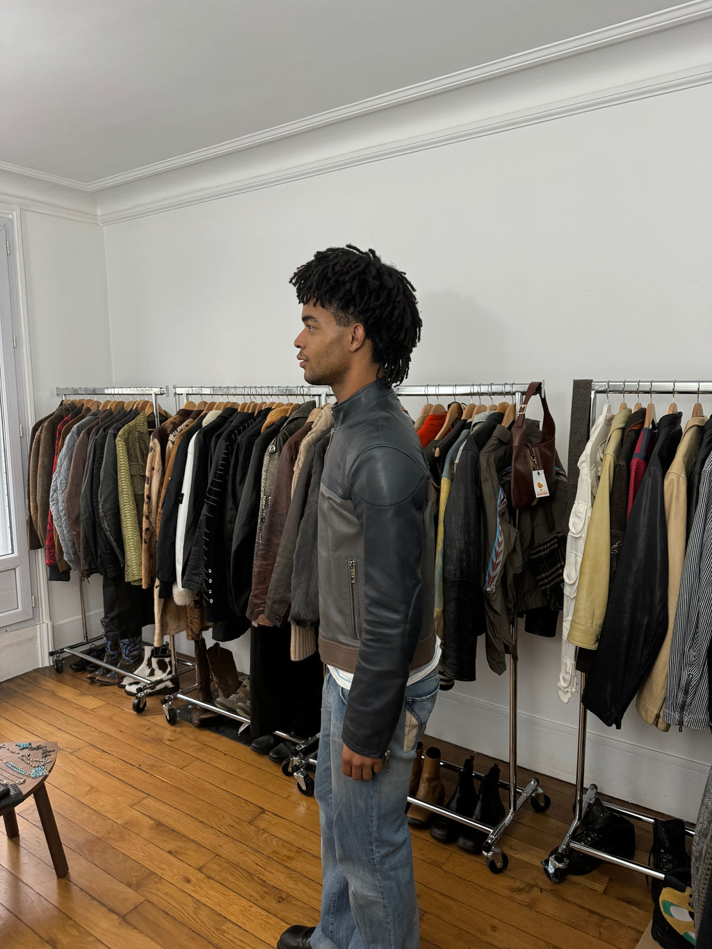 Louis Vuitton Racing Cafe Biker Padded Leather Jacket