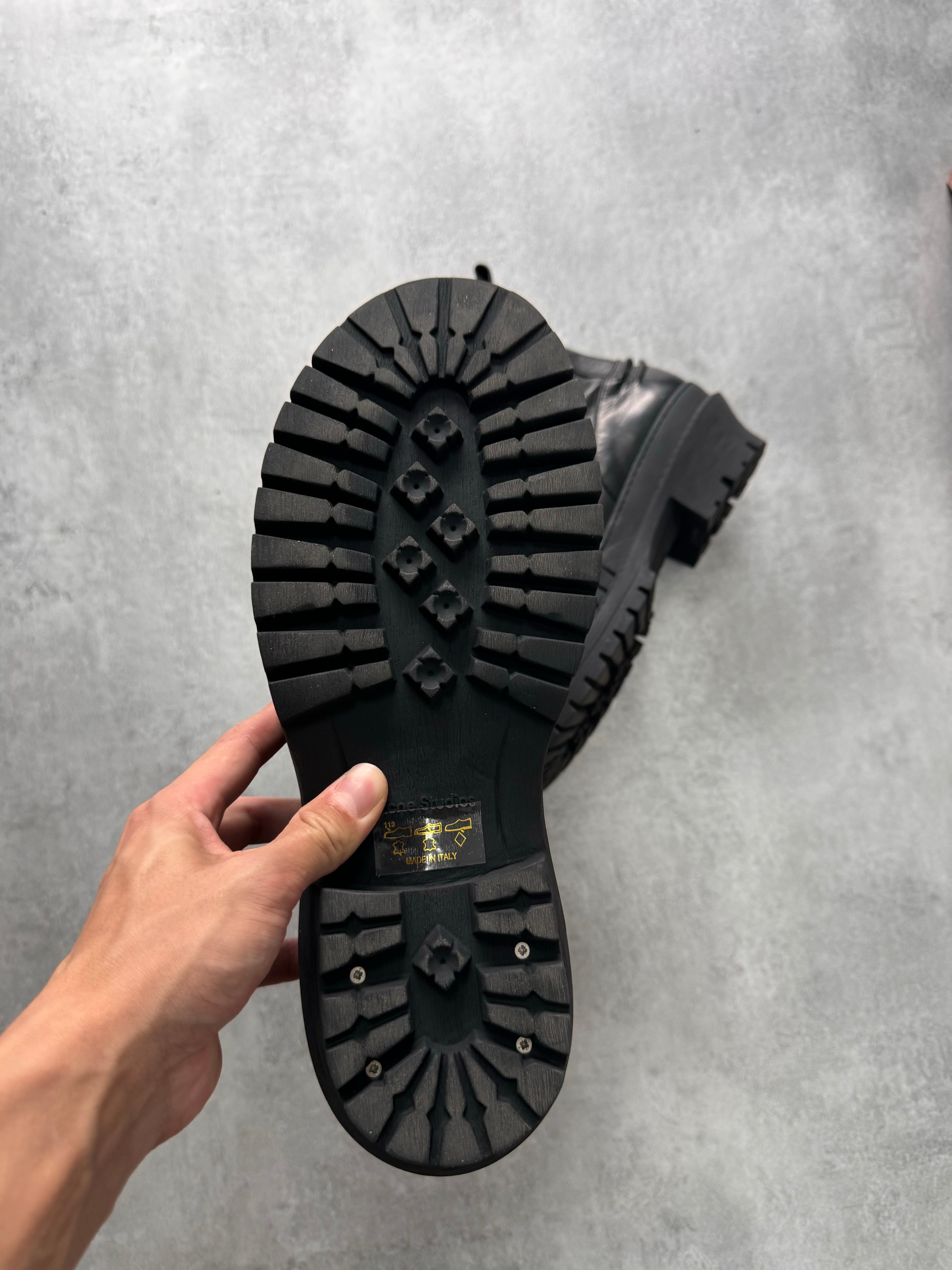 Acne Studios Trooper Black Ankle Boots