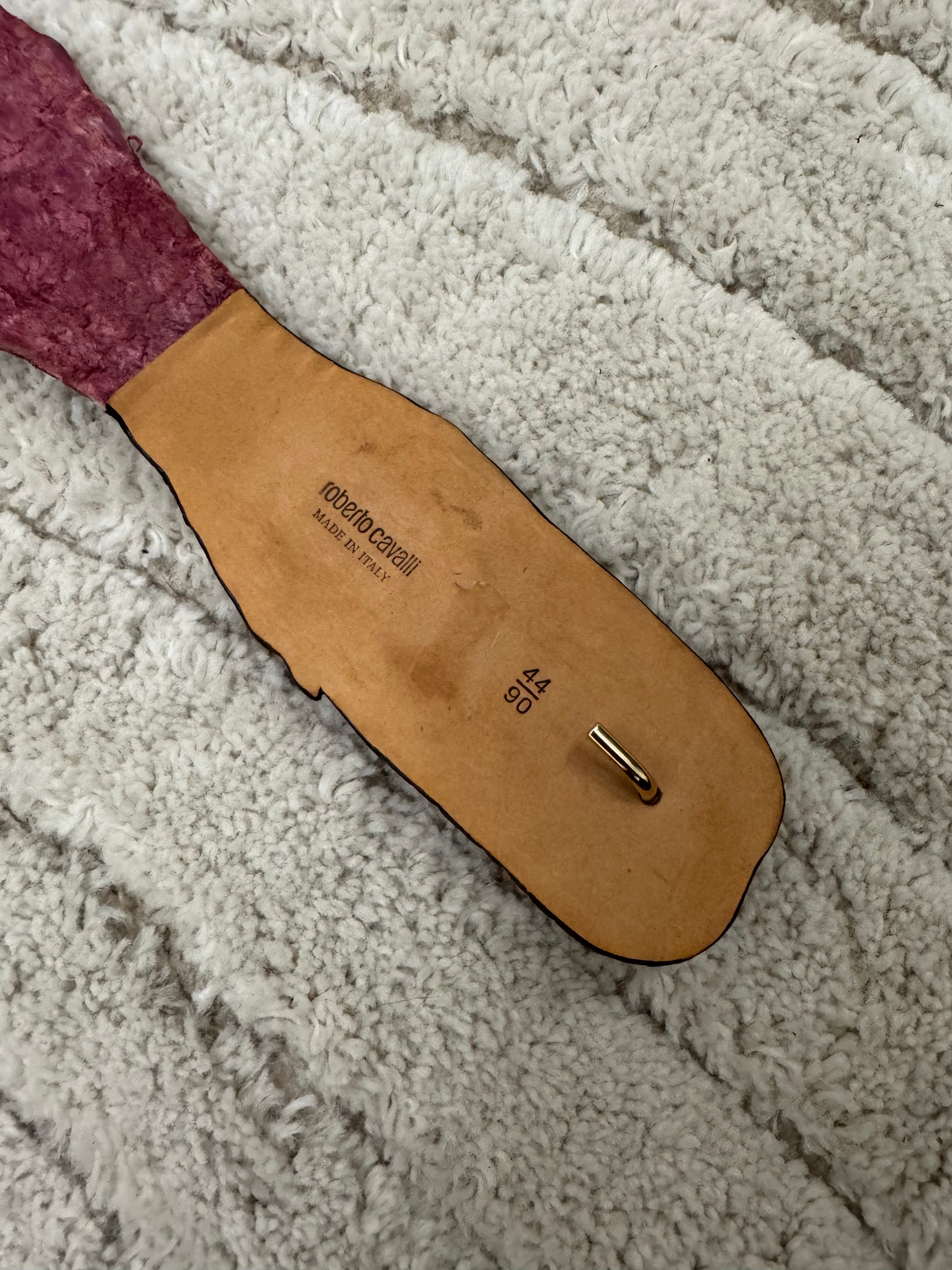 SS2005 ロベルト カヴァリ スウィート ピンク クロコダイル レザー ベルト