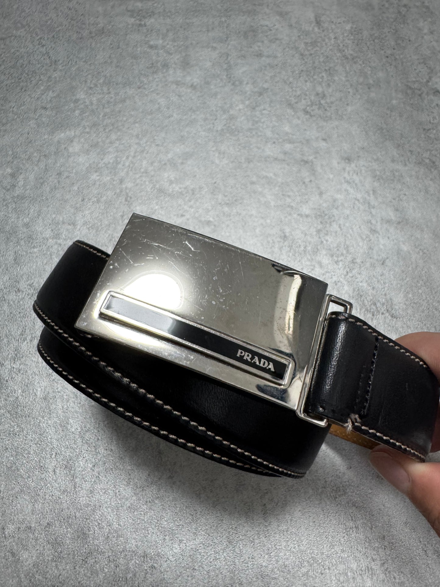 Prada Metal Buckle with Ferré Leather Belt (OS)