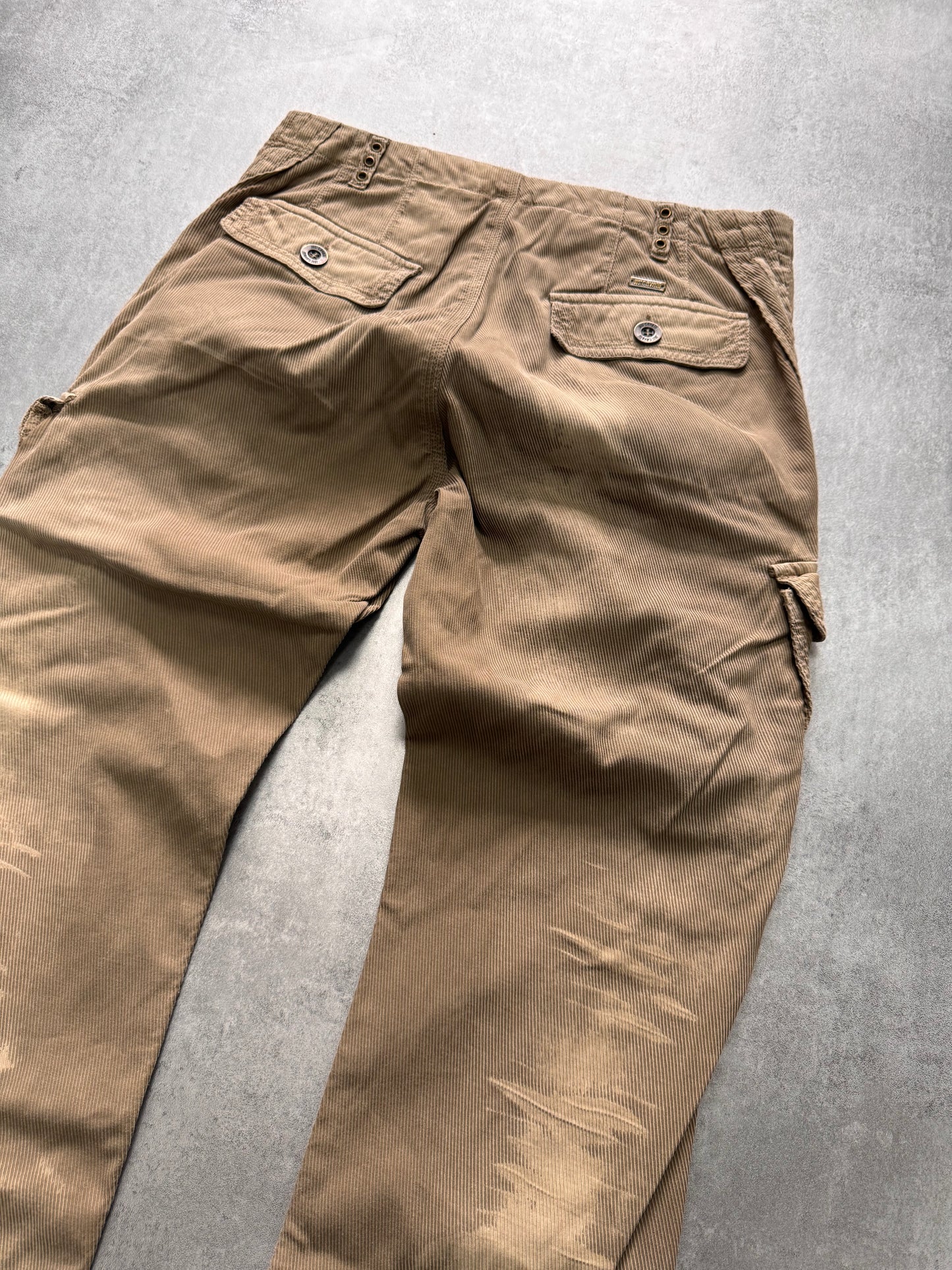 AW2006 Cavalli Cargo Velvet Beige Pants (S/M)