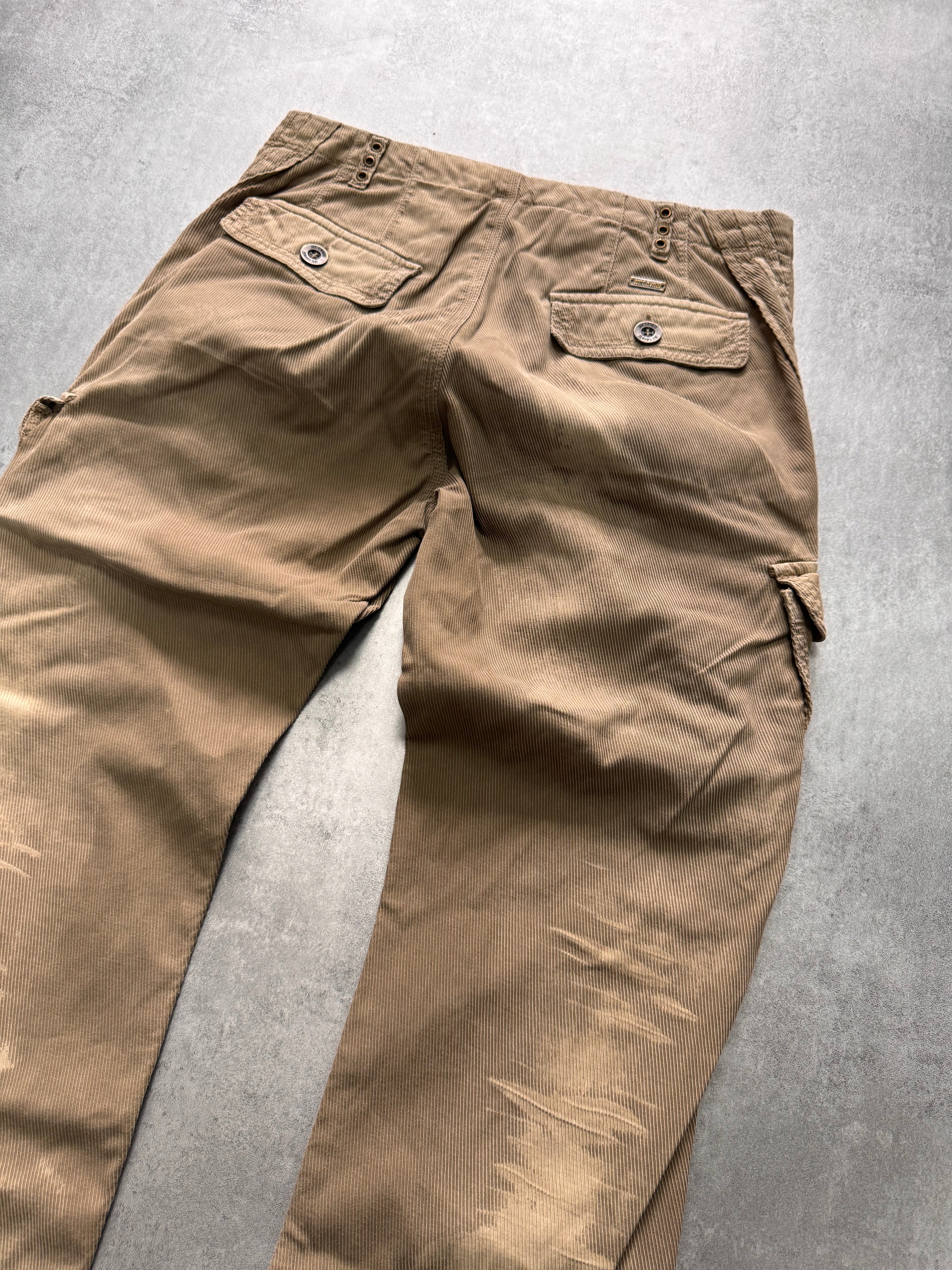 AW2006 Cavalli Cargo Velvet Beige Pants