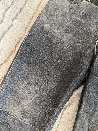 00s Cavalli Scarred Raw Leather Pants (M/L)