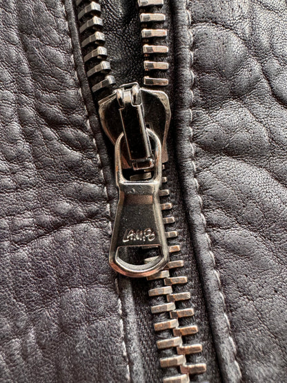 Alexander McQueen Raw Black Leather Jacket (S)