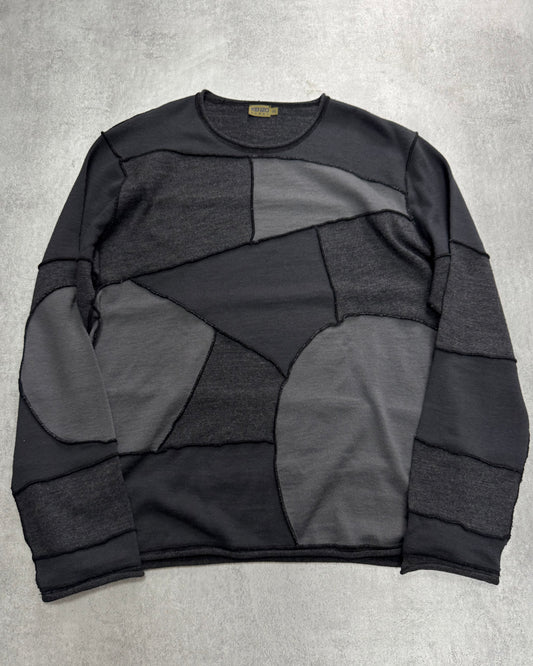 2000s Kenzo Patchworks Wool Grey Sweater (XL)