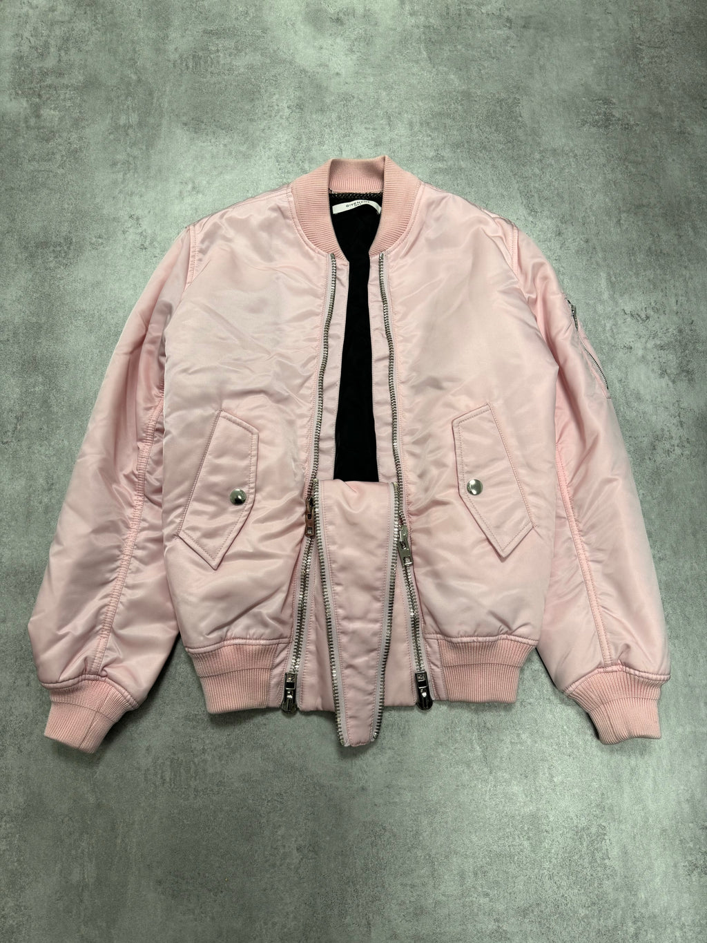 2016 AW ジバンシィ ピンク アシンメトリー ジップ ボンバー ジャケット (S)
