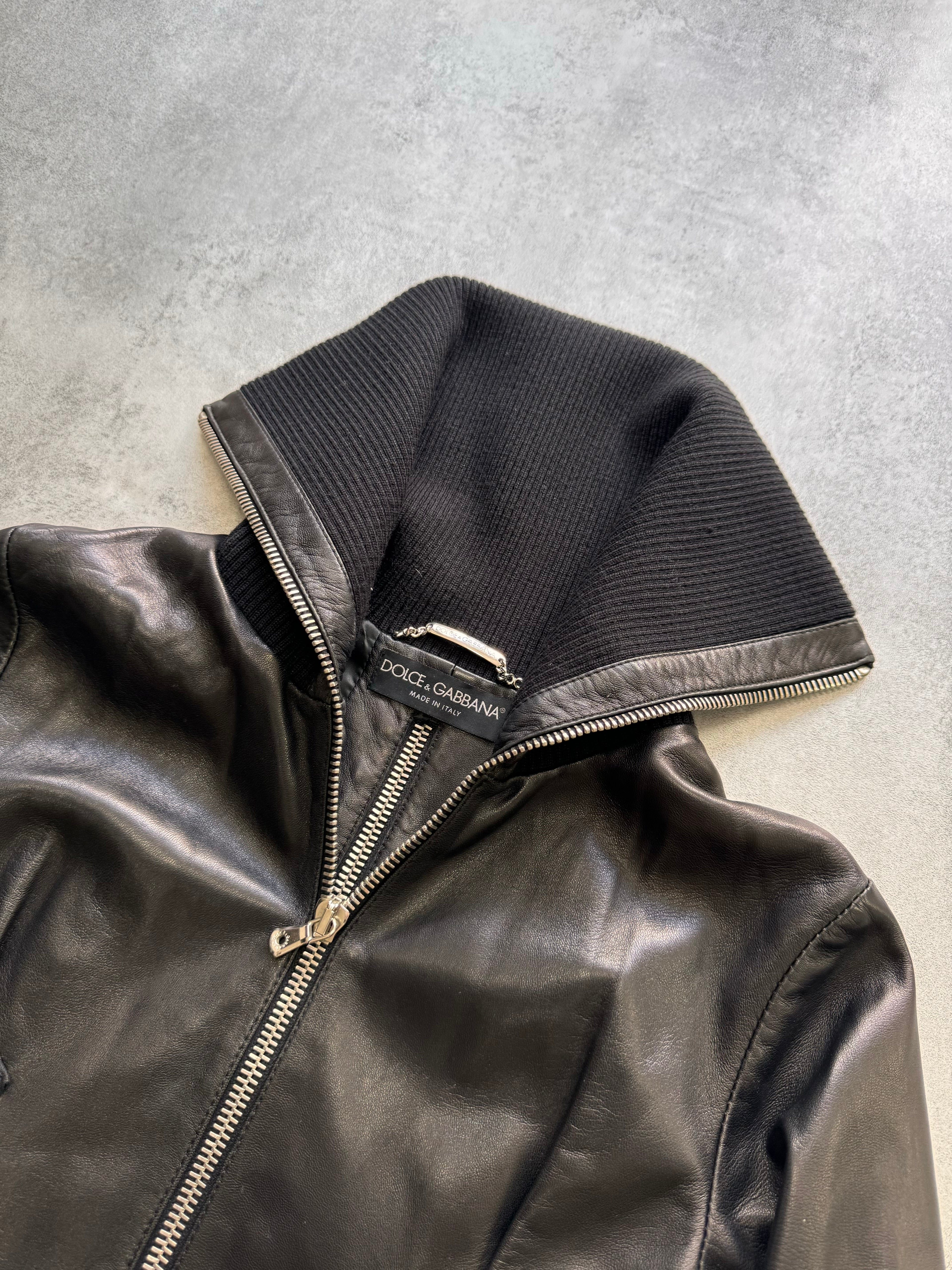 AW2003 Dolce & Gabbana Multi-Zip Leather Jacket