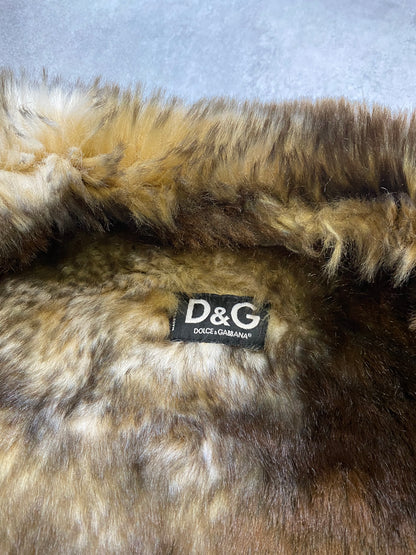 FW2001 Dolce & Gabbana Fur Striped Corduroy Jacket (S/M)