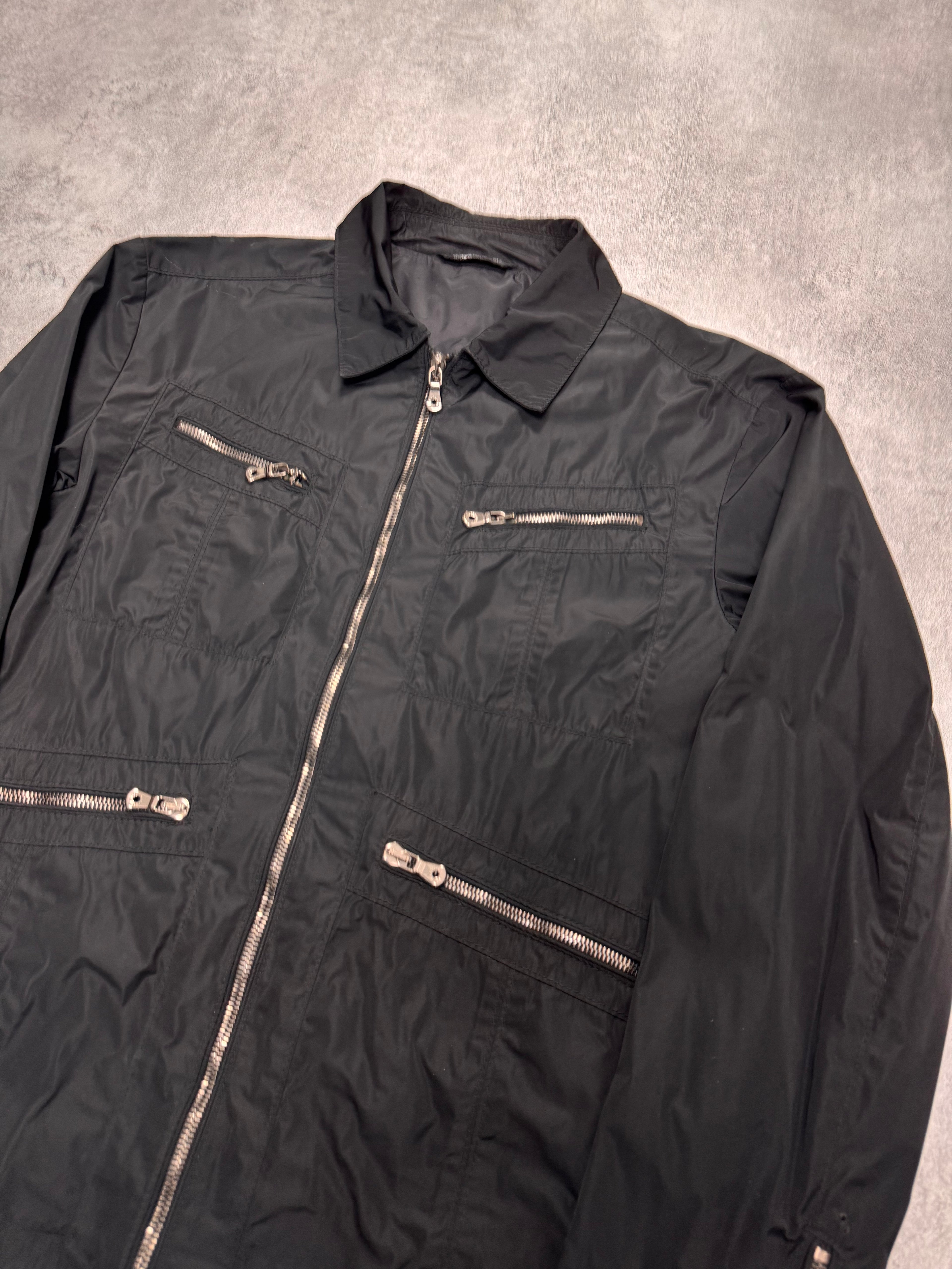 2000s Dolce & Gabbana Black Nylon Zip Jacket