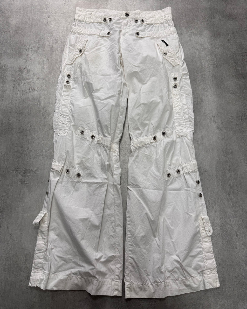 SS2004 Dolce & Gabbana Soft White Cargo Flared Pants