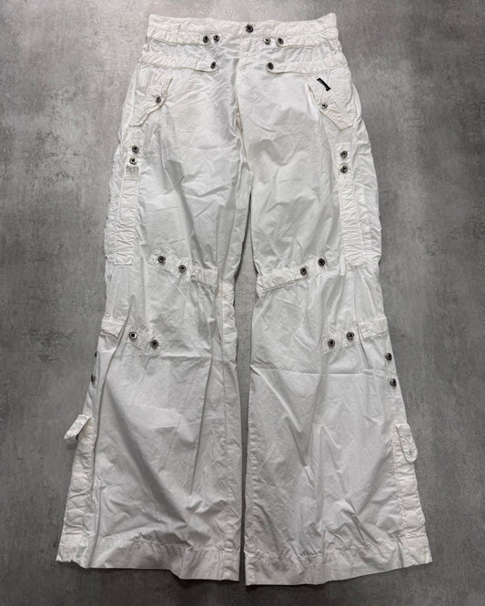 SS2004 Dolce & Gabbana Soft White Cargo Flared Pants (S)