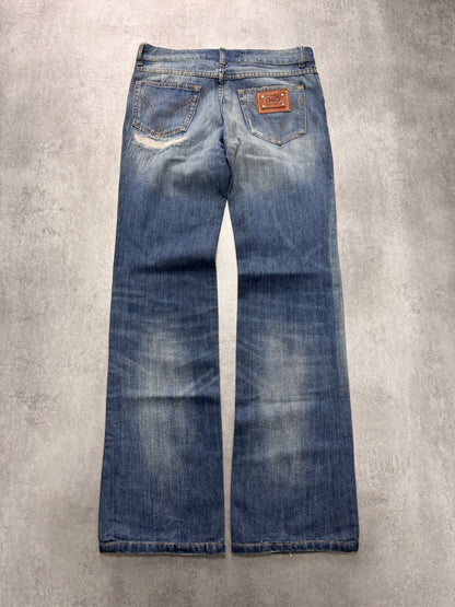 2000s Dolce & Gabbana Sun Faded Distressed Denim Jeans (XS)