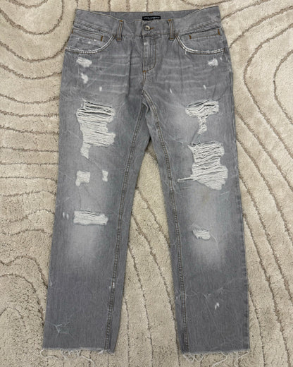 Dolce & Gabbana Distressed Grey Denim Jeans (M/L)