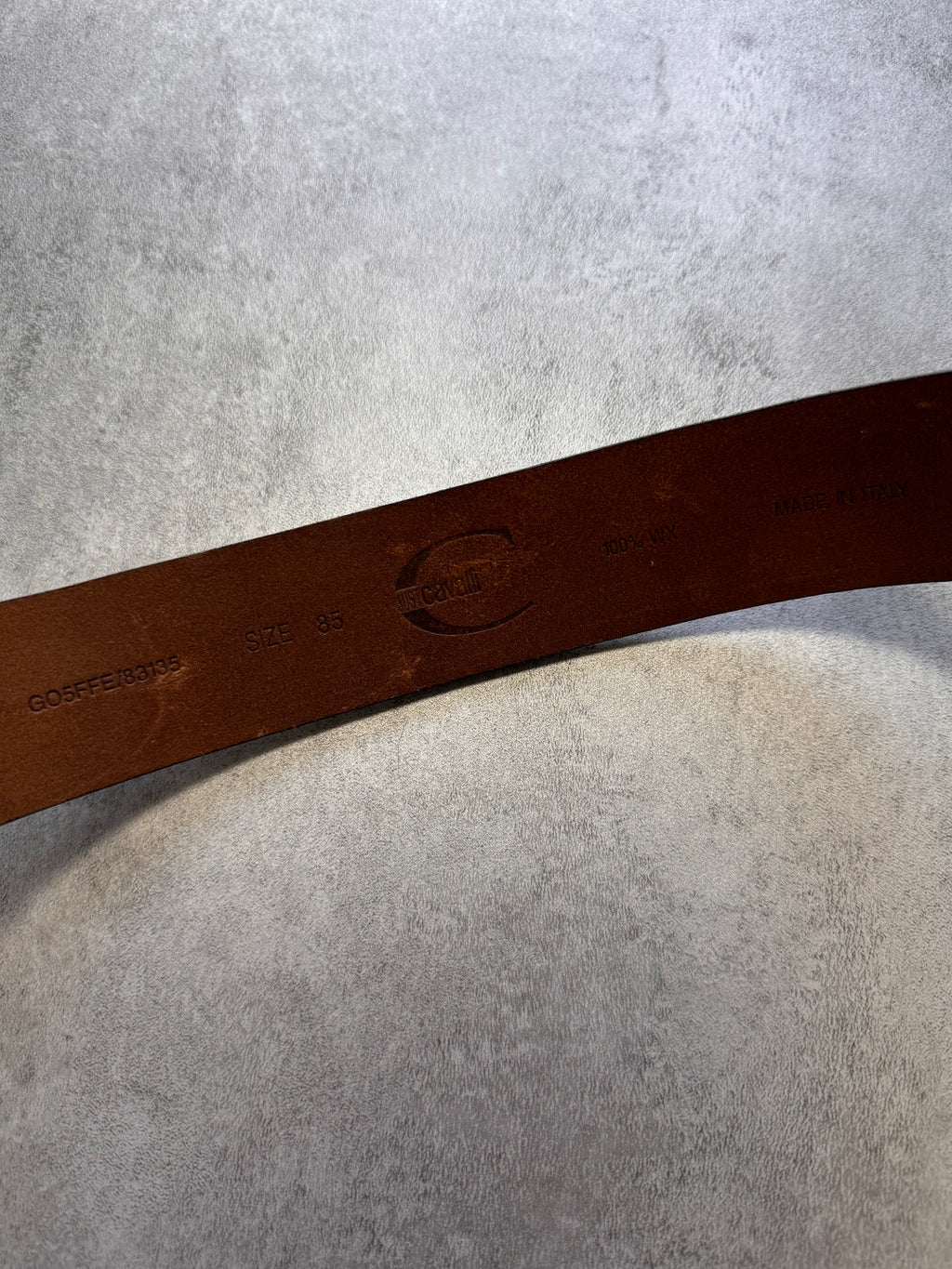 2000s Cavalli Silver Dragon Faded Leather Belt