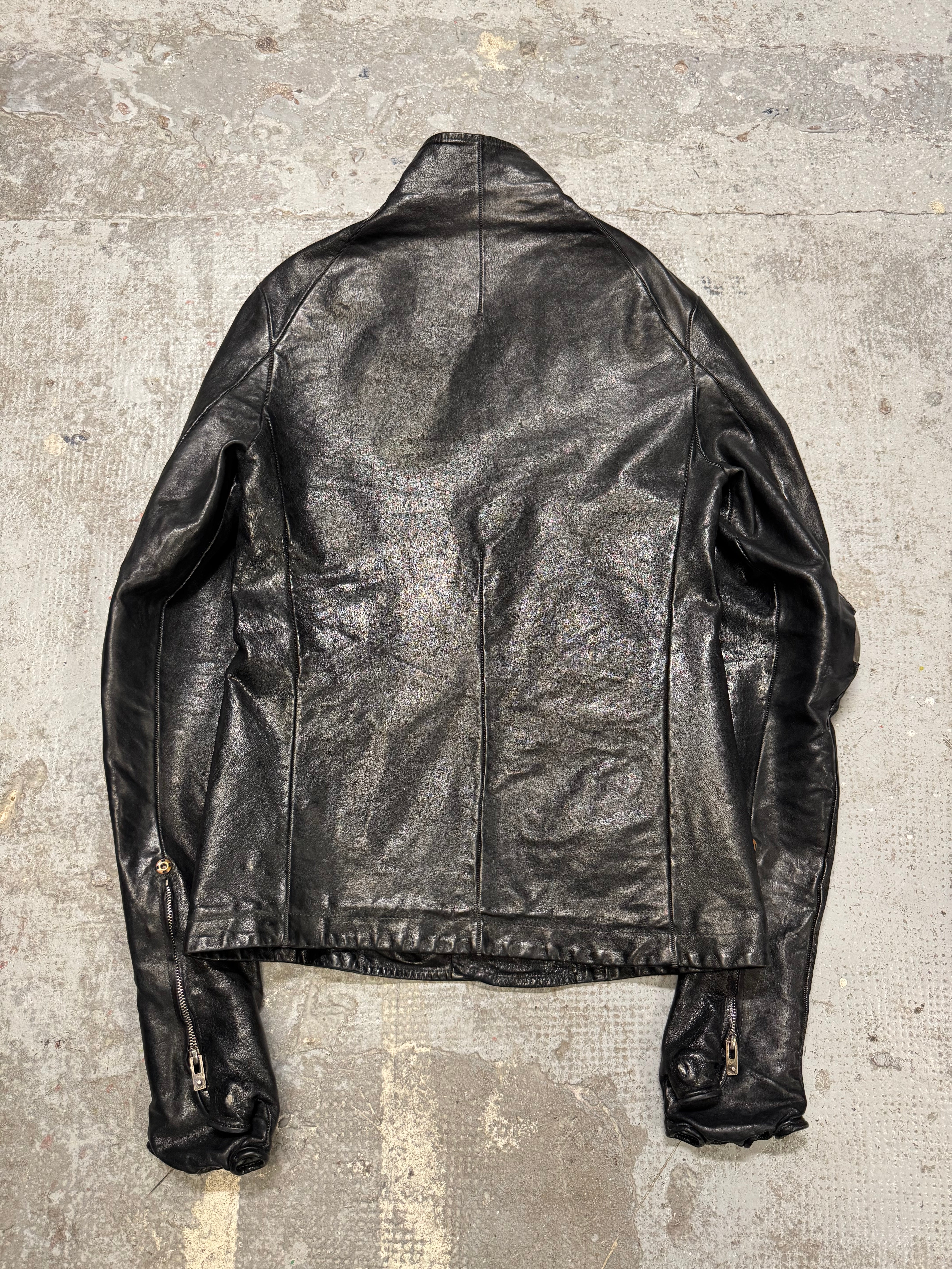 Carol Christian Poell Gloved Prosthetic Elbow Black Leather Jacket