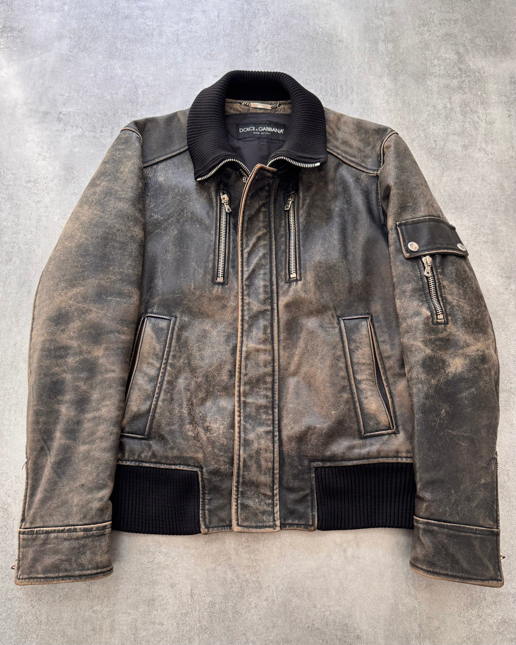 AW2003 Dolce & Gabbana Aged Horse Leather Jacket