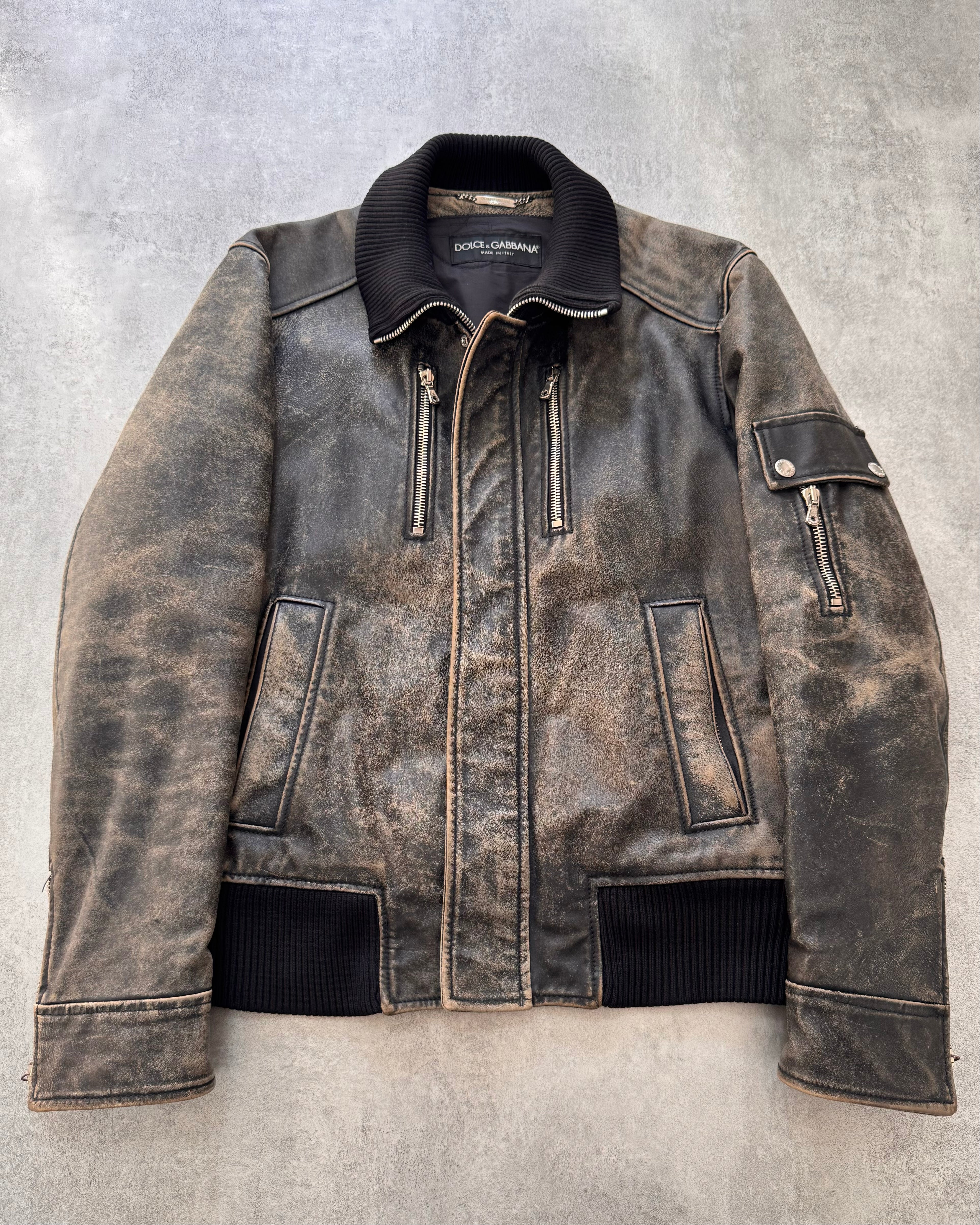 AW2003 Dolce & Gabbana Aged Horse Leather Jacket